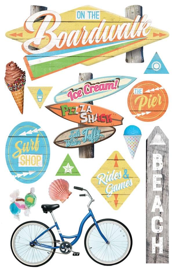  Scrapbook Stickers - 3D Boardwalk Beach、mySite、ghnorth