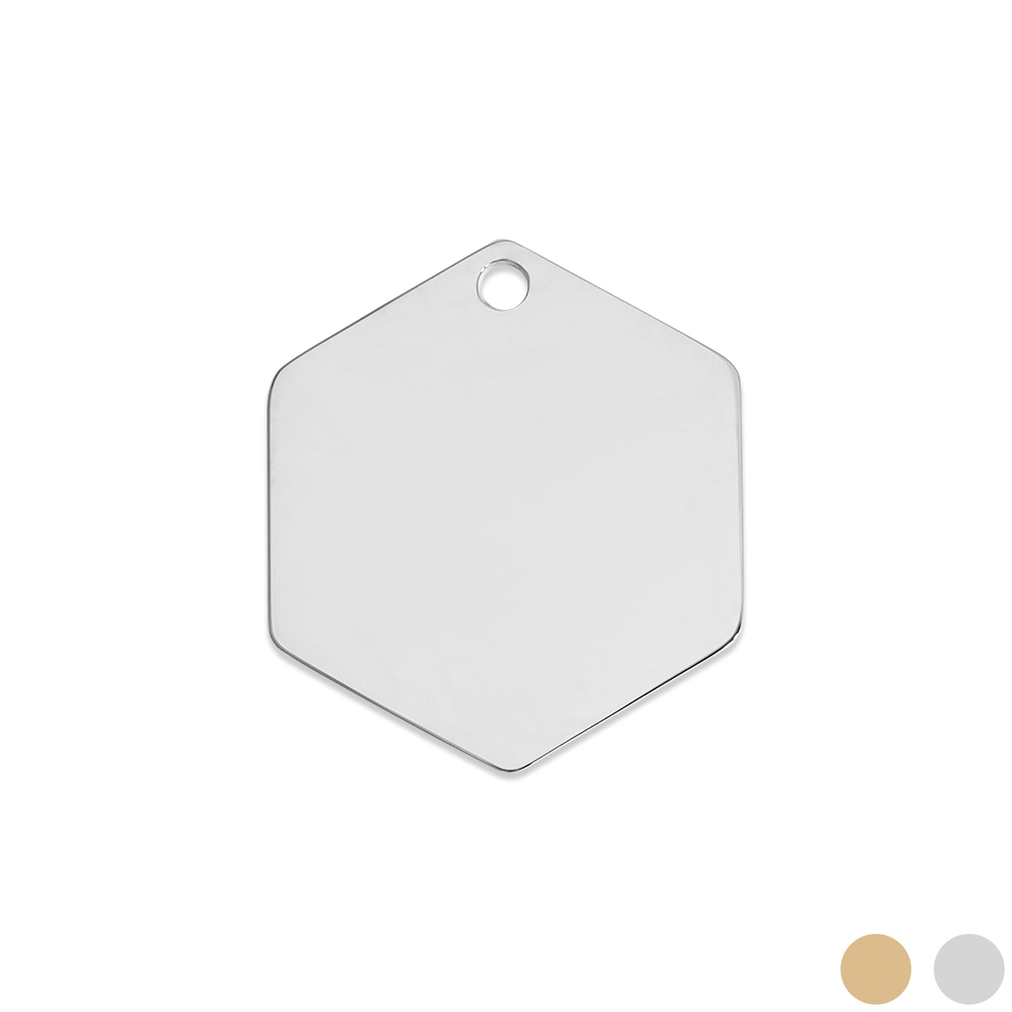 18K Gold PVD Stainless Steel Hexagon Pet Tag / PDL0132、mySite、dreamappss