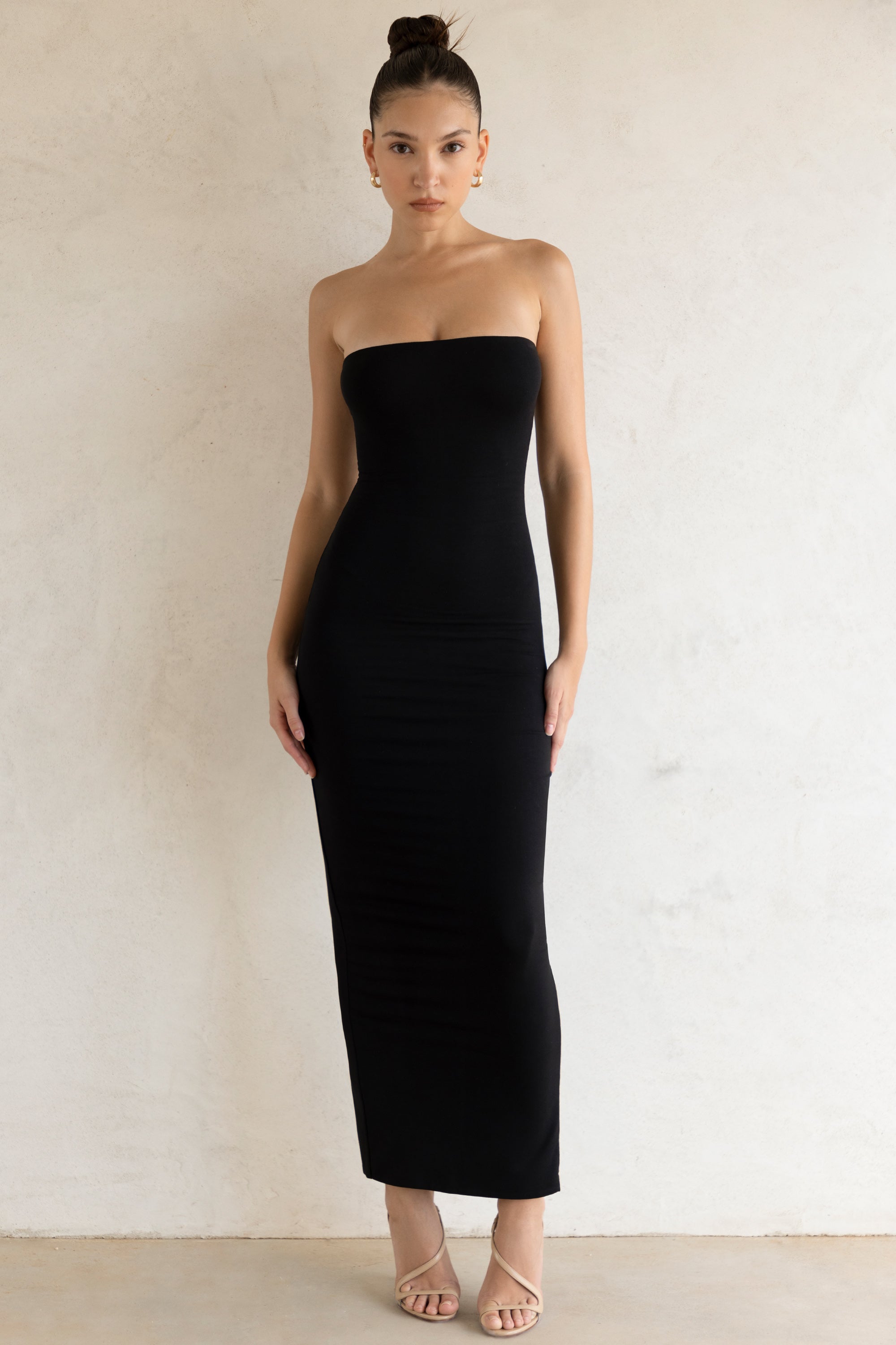 Bandeau Maxi Dress in Black、mySite、solidvoid
