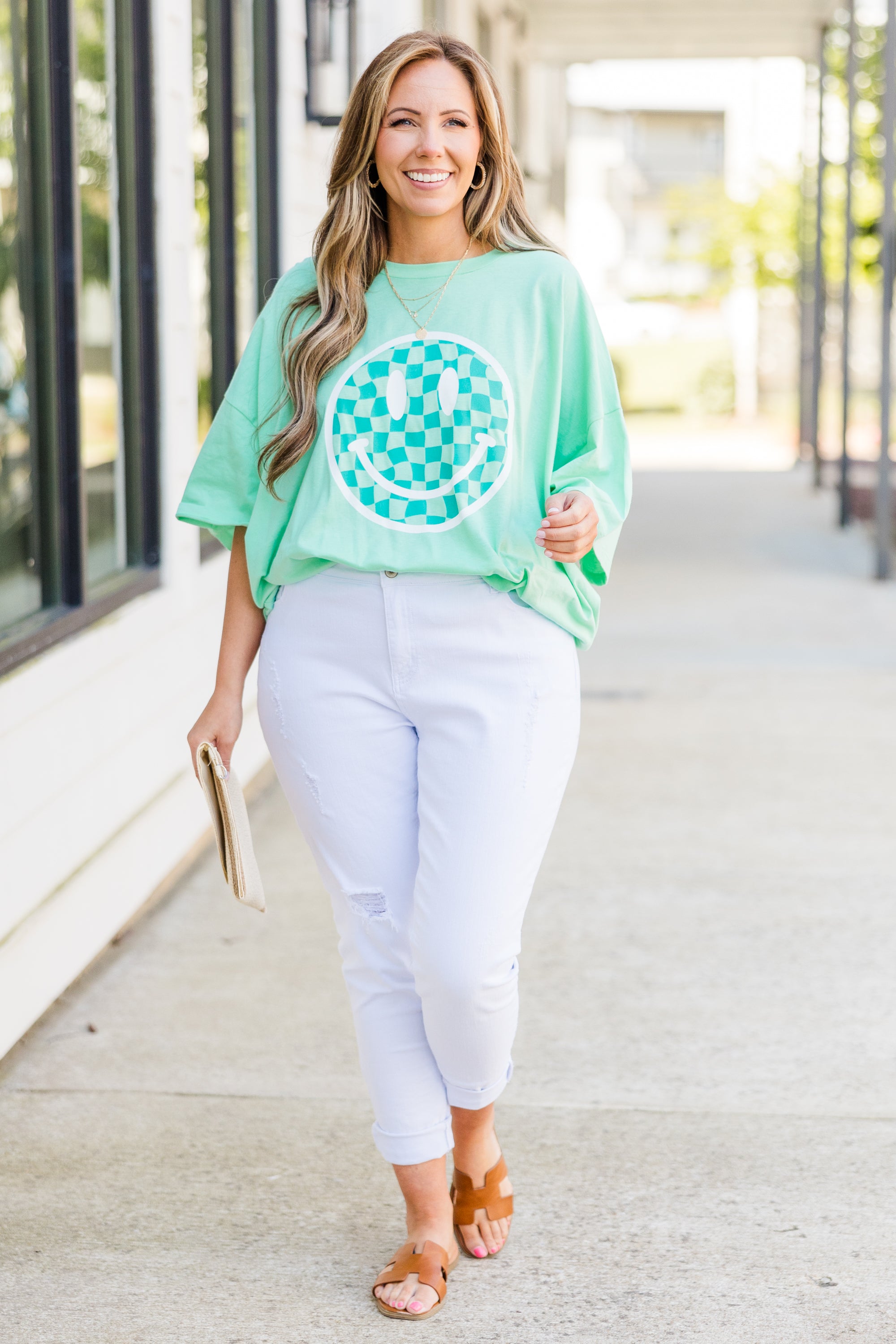  All Smiles Here Boyfriend Tee, Green Mint、mySite、justintrudeaud