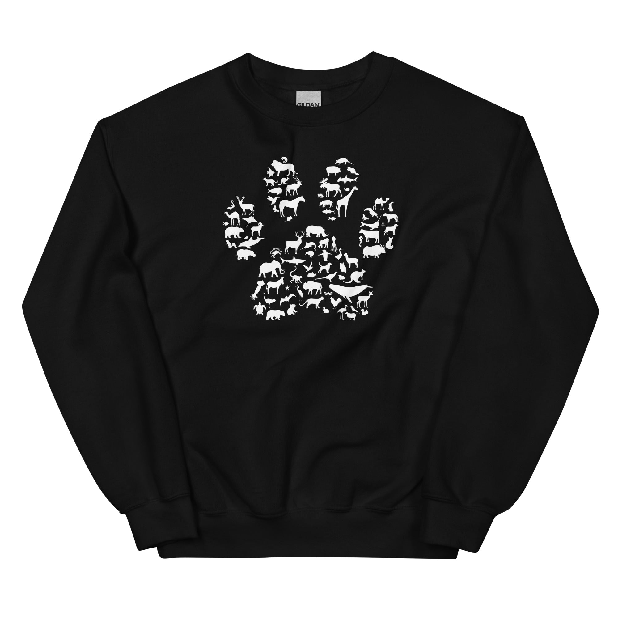 Love for All Animals Paw Print Crewneck Sweatshirt、mySite、camillekostekn