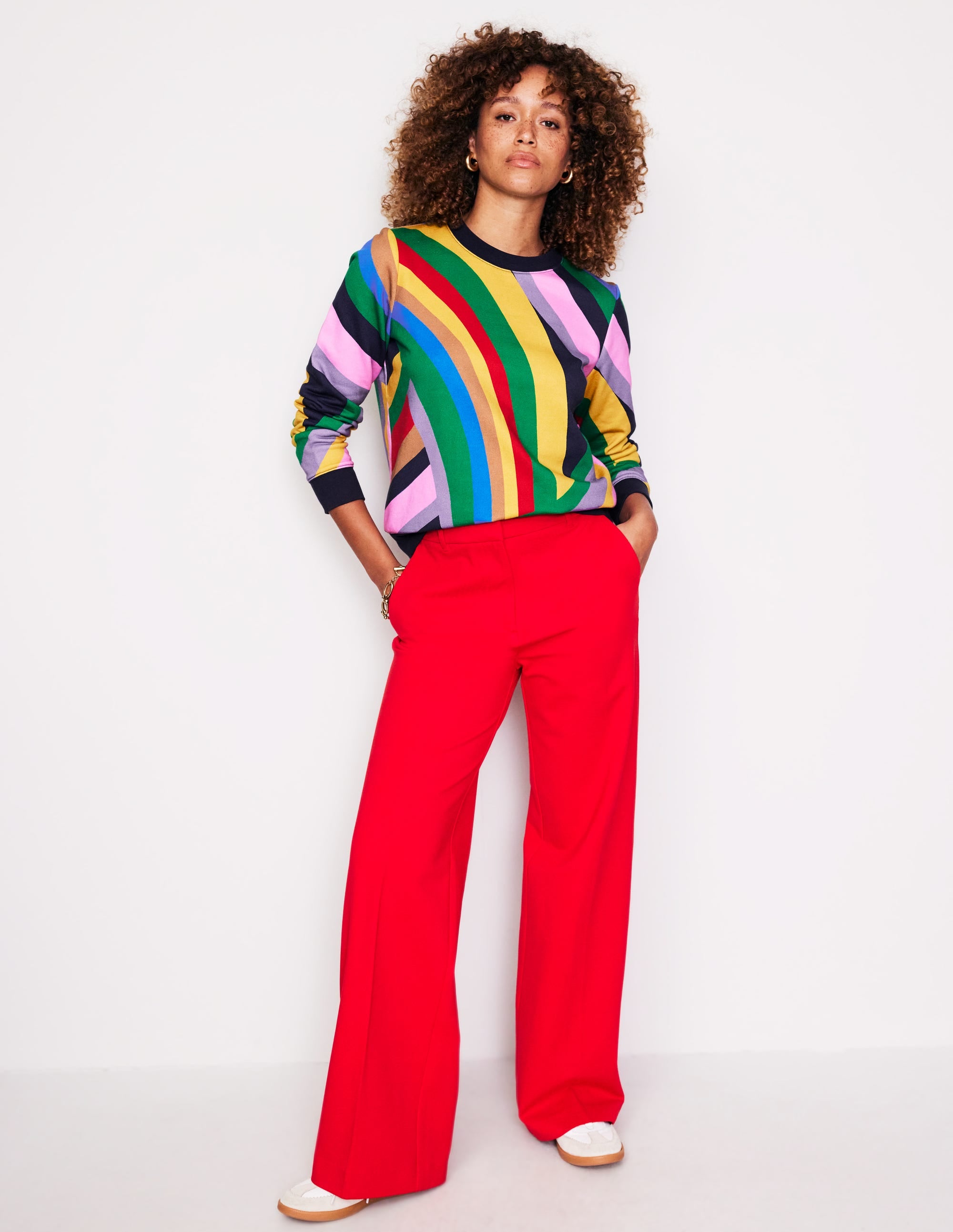  Hannah Printed Sweatshirt-Multi, Abstract Rainbow、mySite、ashleygrahame