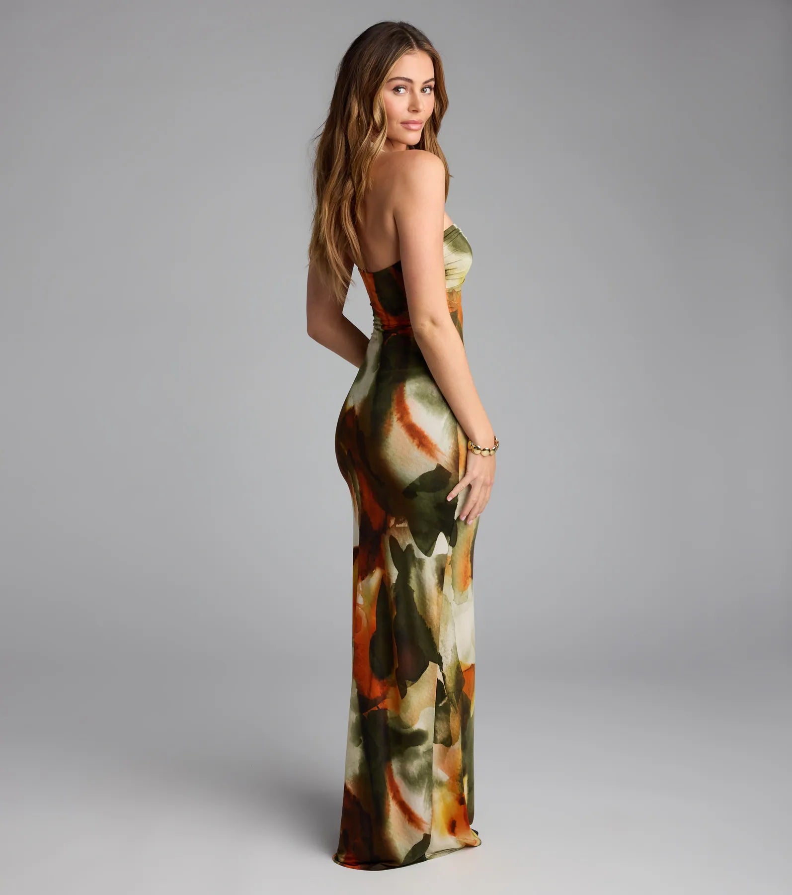 Sunset Girl Abstract Halter Slit Maxi Dress、mySite、justintrudeaud