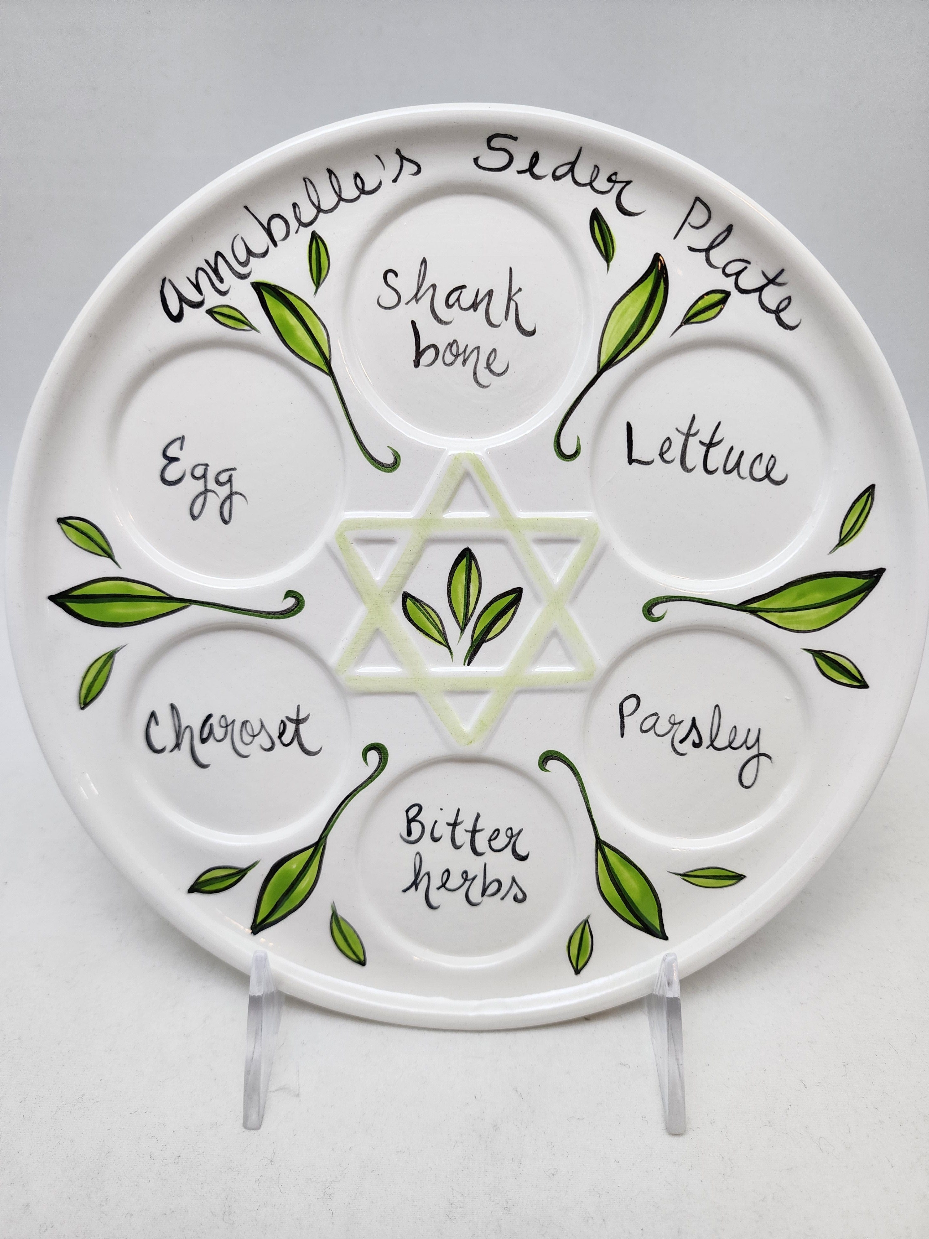 Handmade Personalized Seder Plate With First Name、mySite、topwebapps