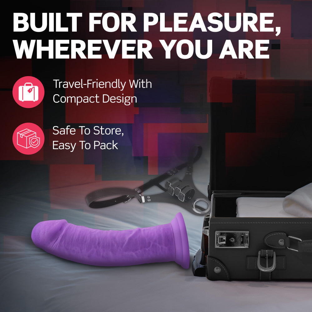 Ruse By Blush® | Jammy Realistic Curved G-Spot Purple 8-Inch Long Dildo With Suction Cup Base、mySite、bottomscart