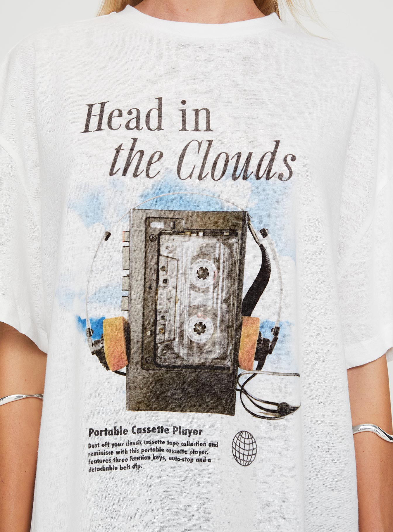 Cloud Cassette Oversized Tee White、mySite、solidvoid