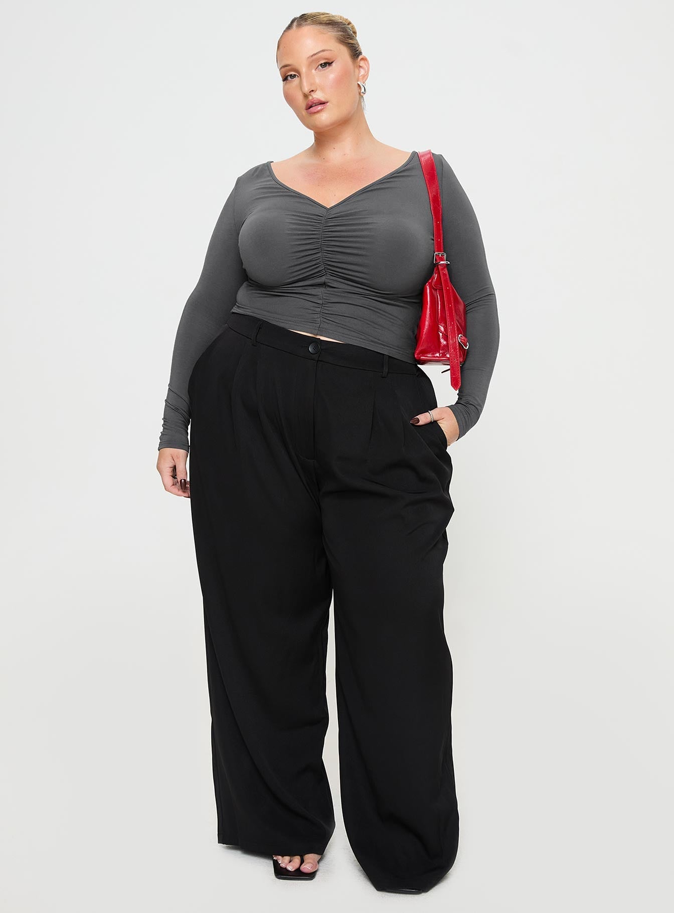 Moylan Long Sleeve Top Grey Curve、mySite、solidvoid