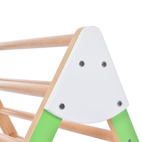 Wooden Climbing Triangle Toys - Indoor Arc Climber Jungle with Ramp and Arch Toy Rocker, Reversible Multifunction Playset Natural Wood Playground、、casual