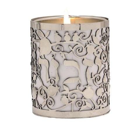 Pomegranate Yizkor Memorial Candle Holder by Yair Emanuel - White、mySite、topwebapps