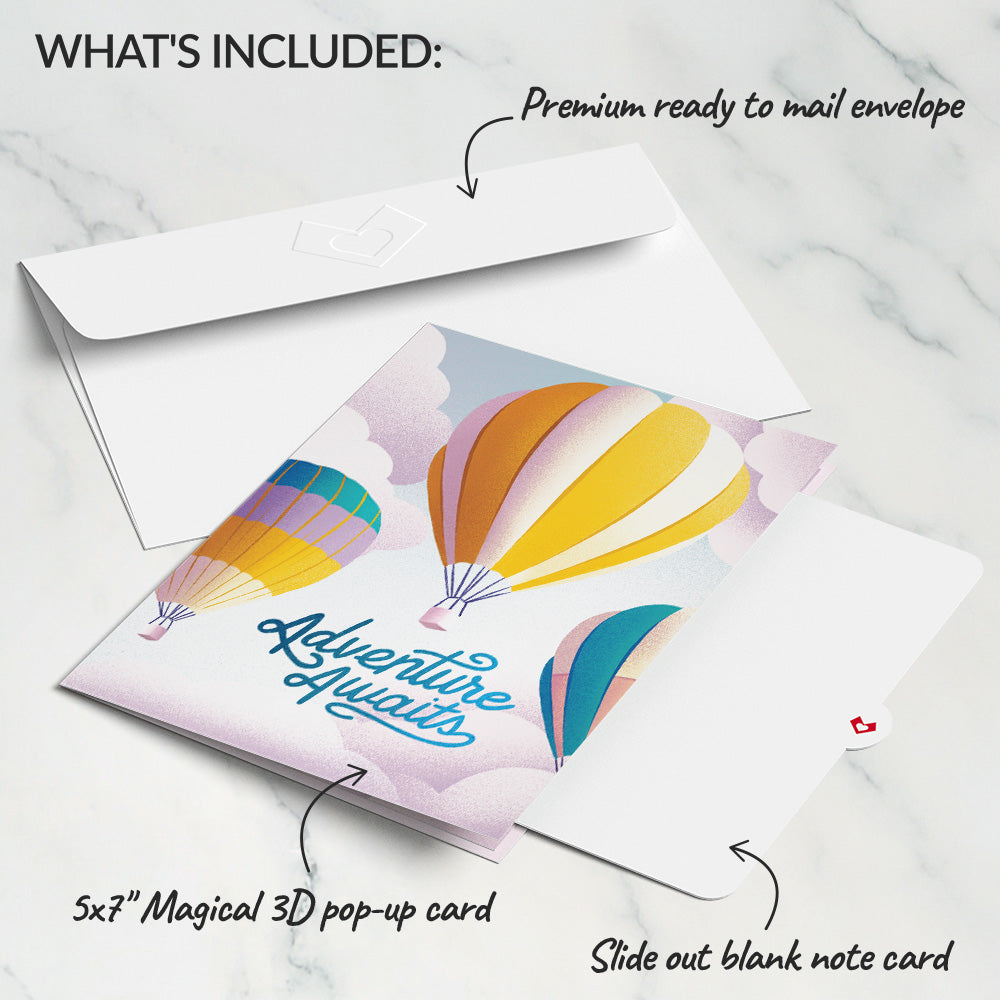 Adventure Awaits Hot Air Balloon Pop-Up Card、mySite、solidvoid