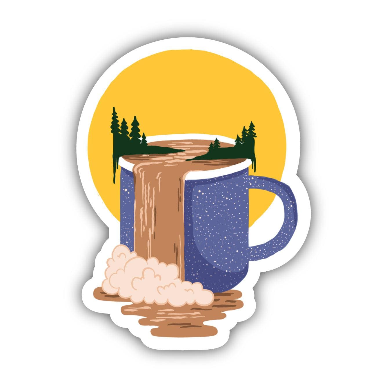  Coffee Waterfall Nature Sticker、mySite、elrpsem3k