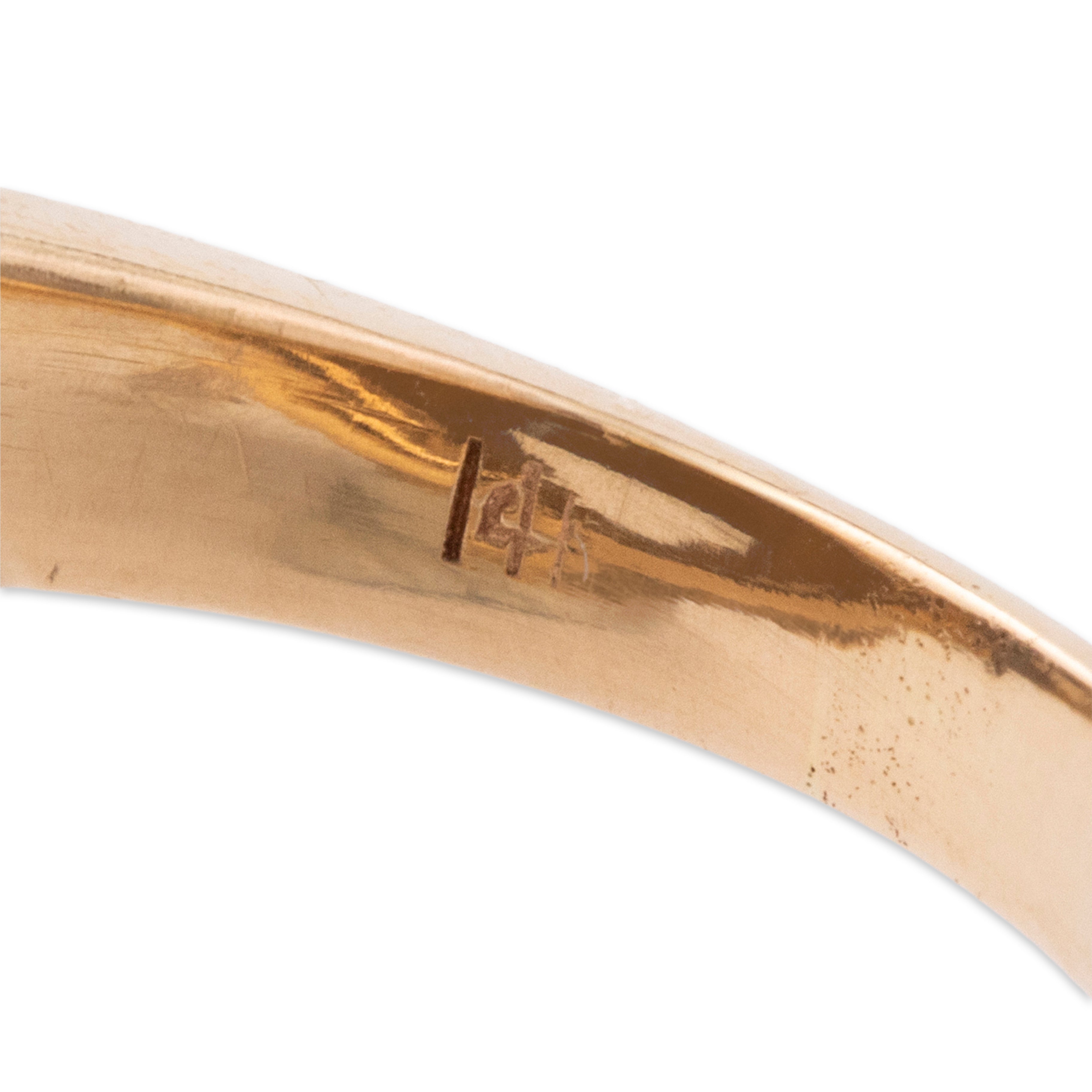 Vintage Large 14k Yellow Gold Tiger's Eye Brutalist Style Ring 5.00、mySite、hinf8tx79