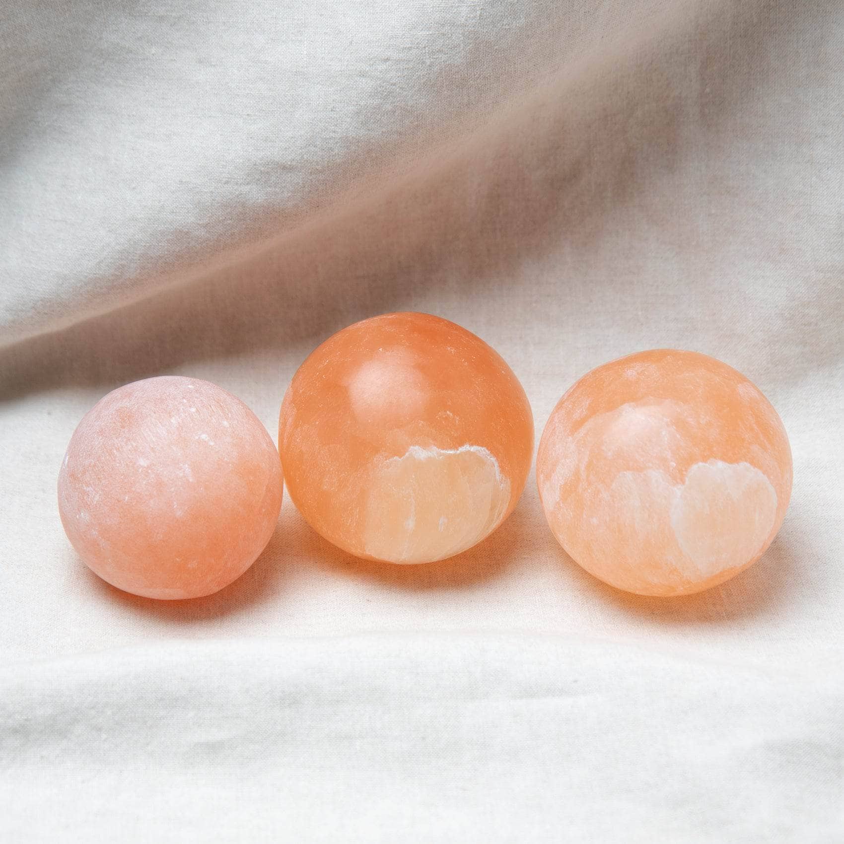 Peach Selenite Sphere with Tripod、mySite、hinf8tx79