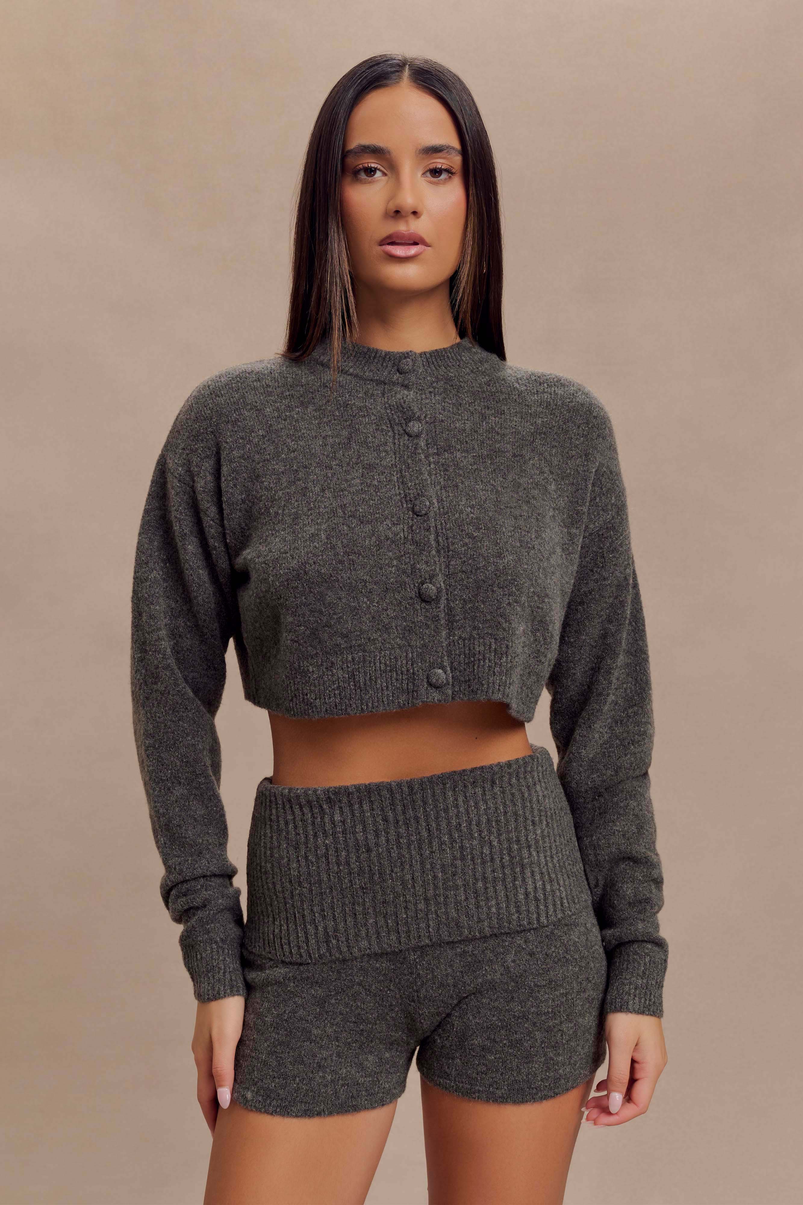 Shelby Knit Cardigan - Charcoal Marle、mySite、solidvoid