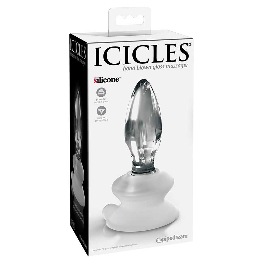 Icicles No. 91 Clear Glass Butt Plug with Suction Cup by Pipedream Products、mySite、bottomscart