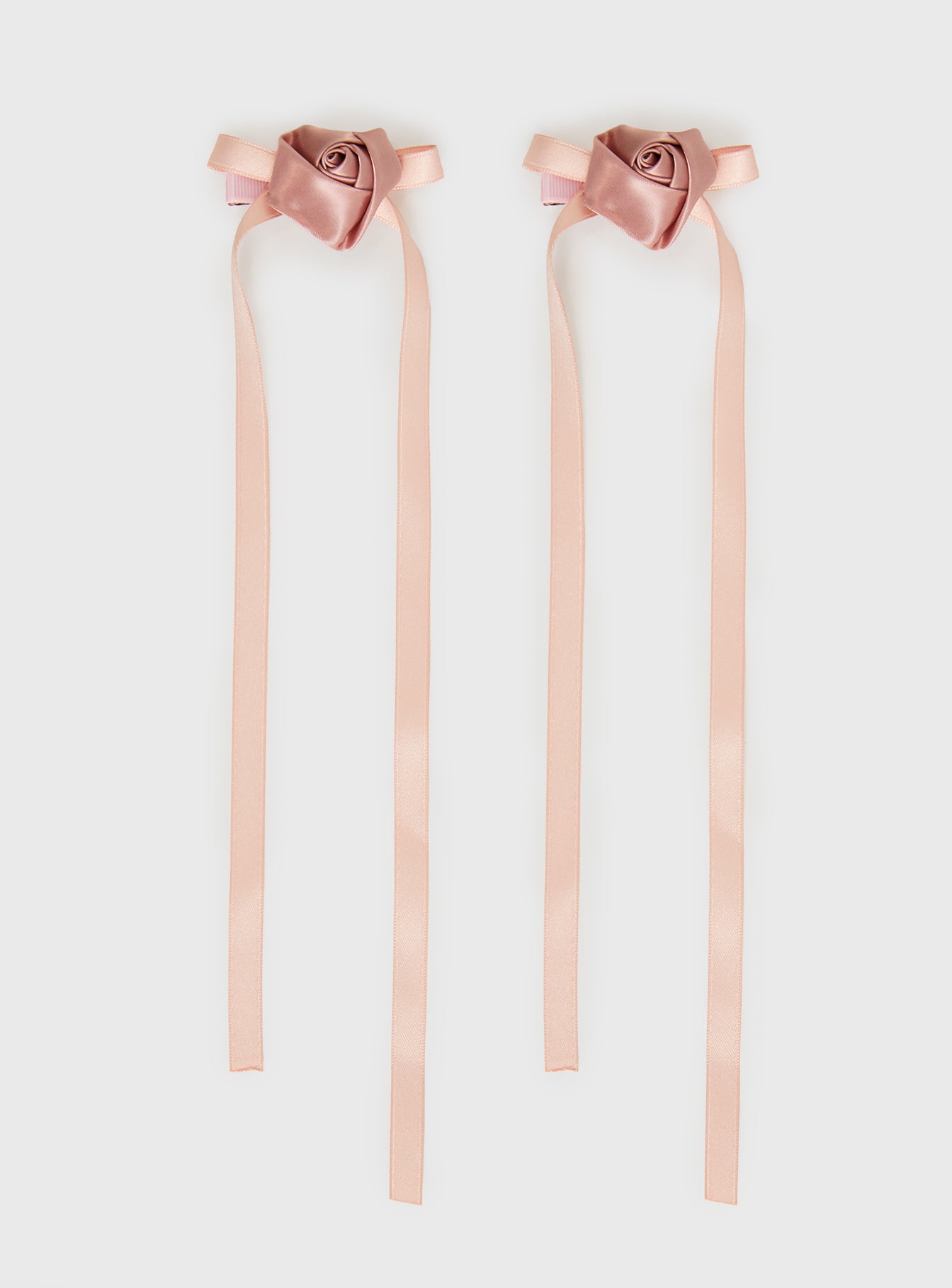 Rosette Bow Hair Clips Pink、mySite、solidvoid