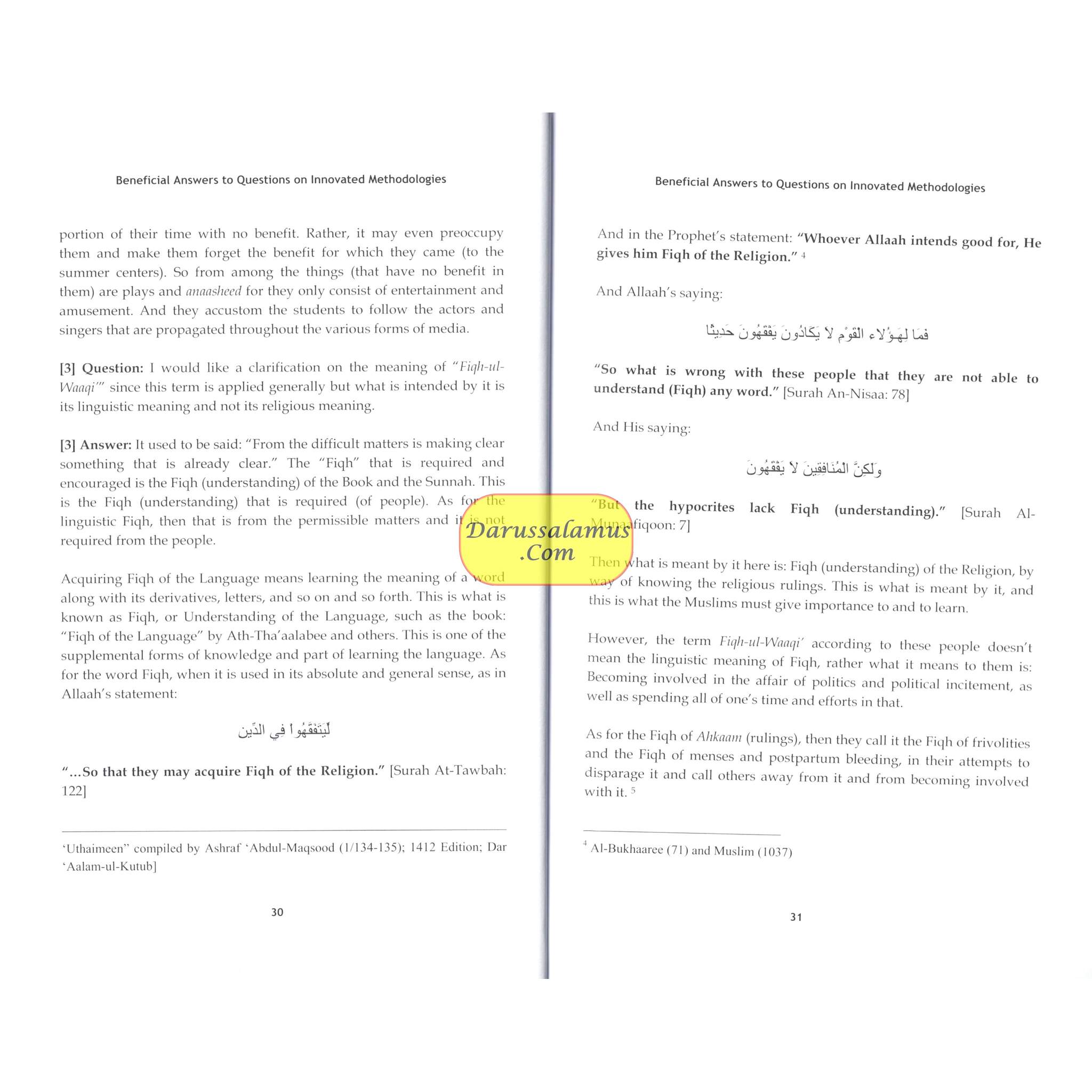 Beneficial Answers to Questions on Innovated Methodologies By Shailkh Saalih bin Fawzaan Al-Fawzaan、mySite、topwebapps