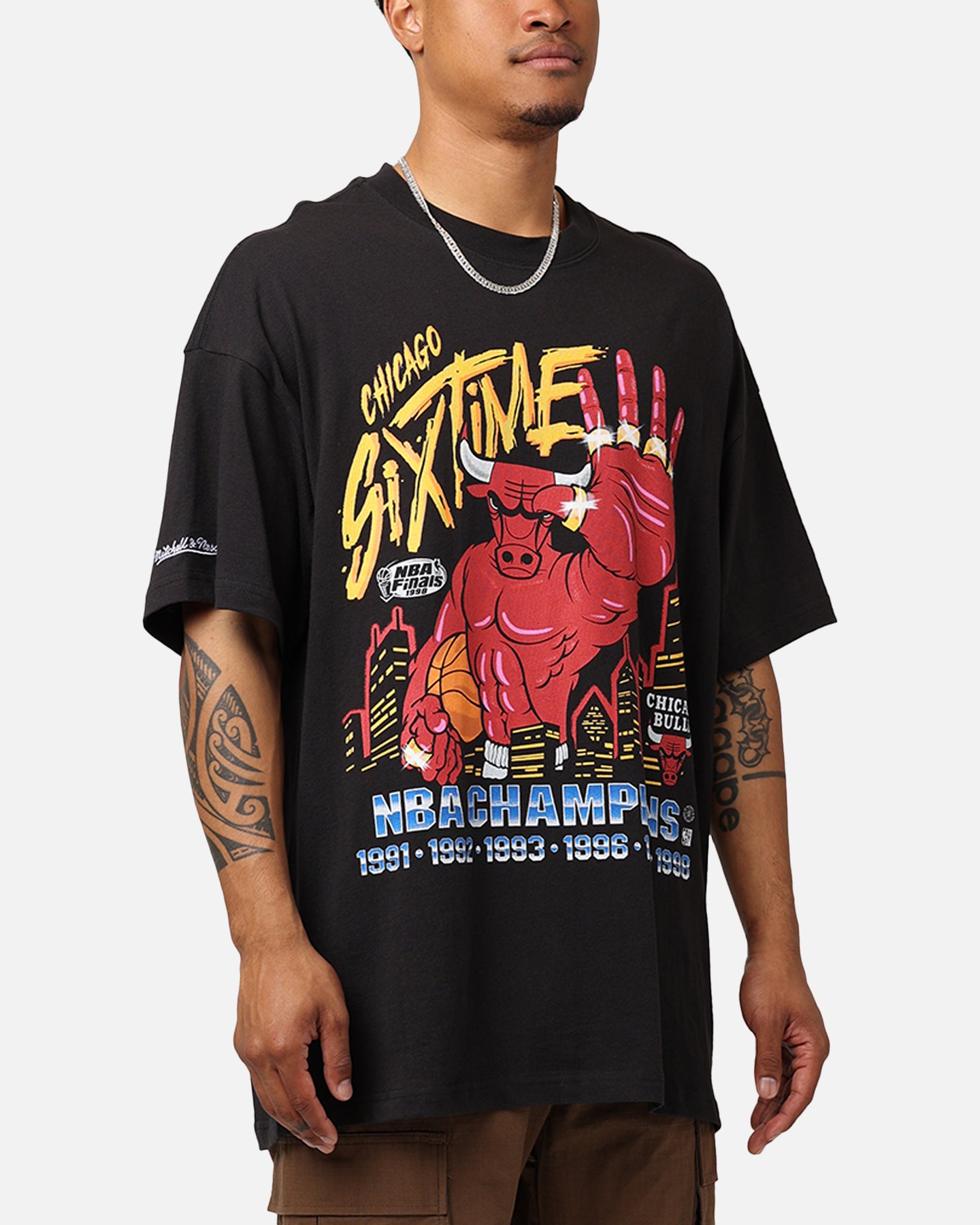 Mitchell & Ness Chicago Bulls Six Time T-Shirt Black、mySite、zt4zffjzw
