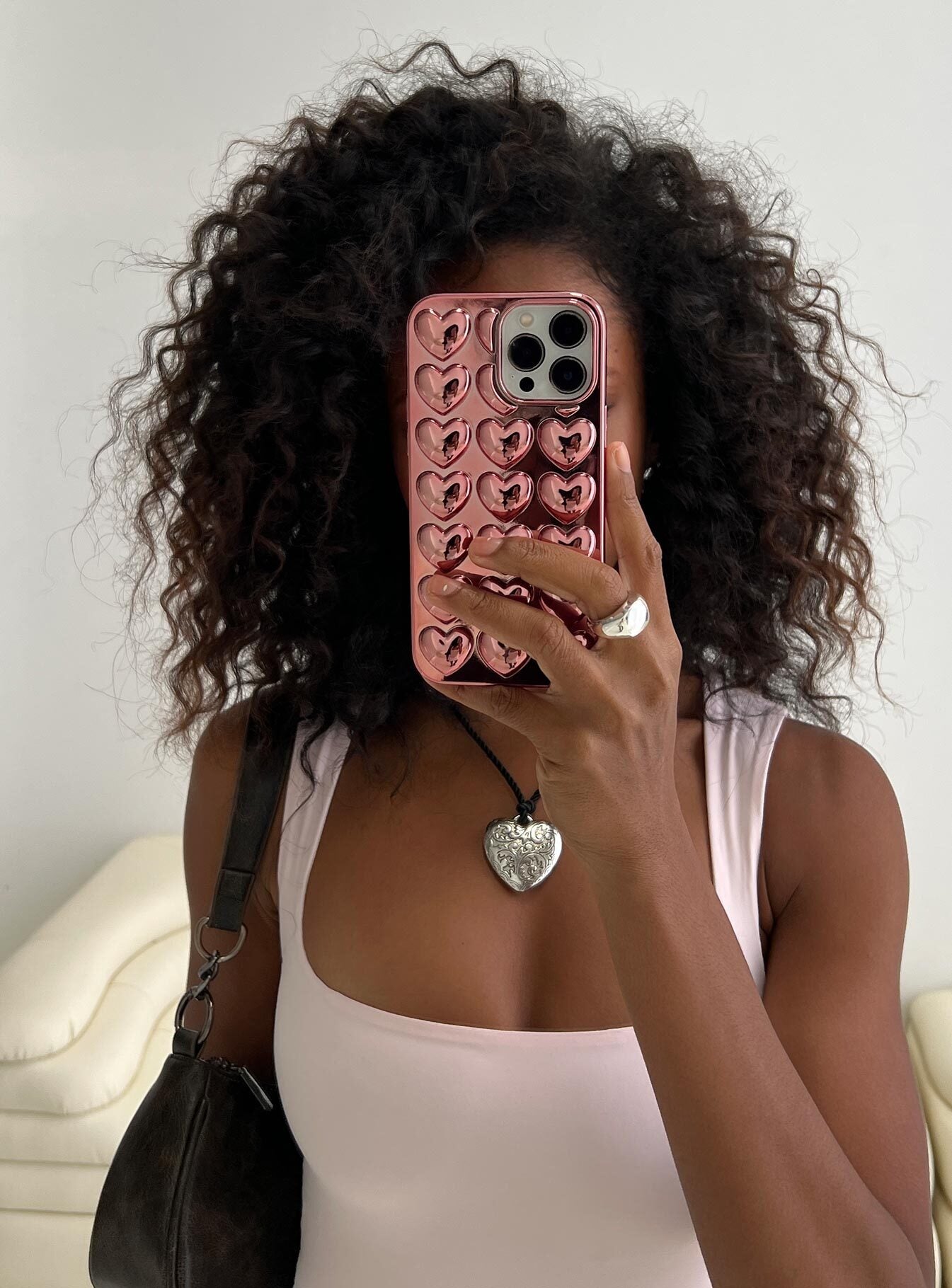 Valentina iPhone Case Metallic Pink、mySite、solidvoid
