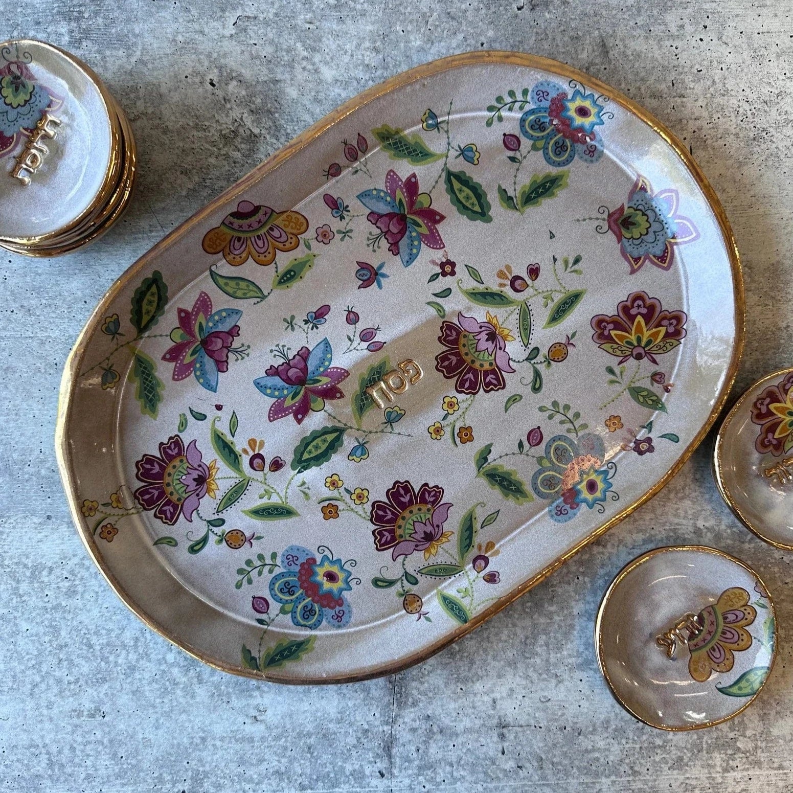 Ceramic Floral Rustic Seder Plate、mySite、topwebapps