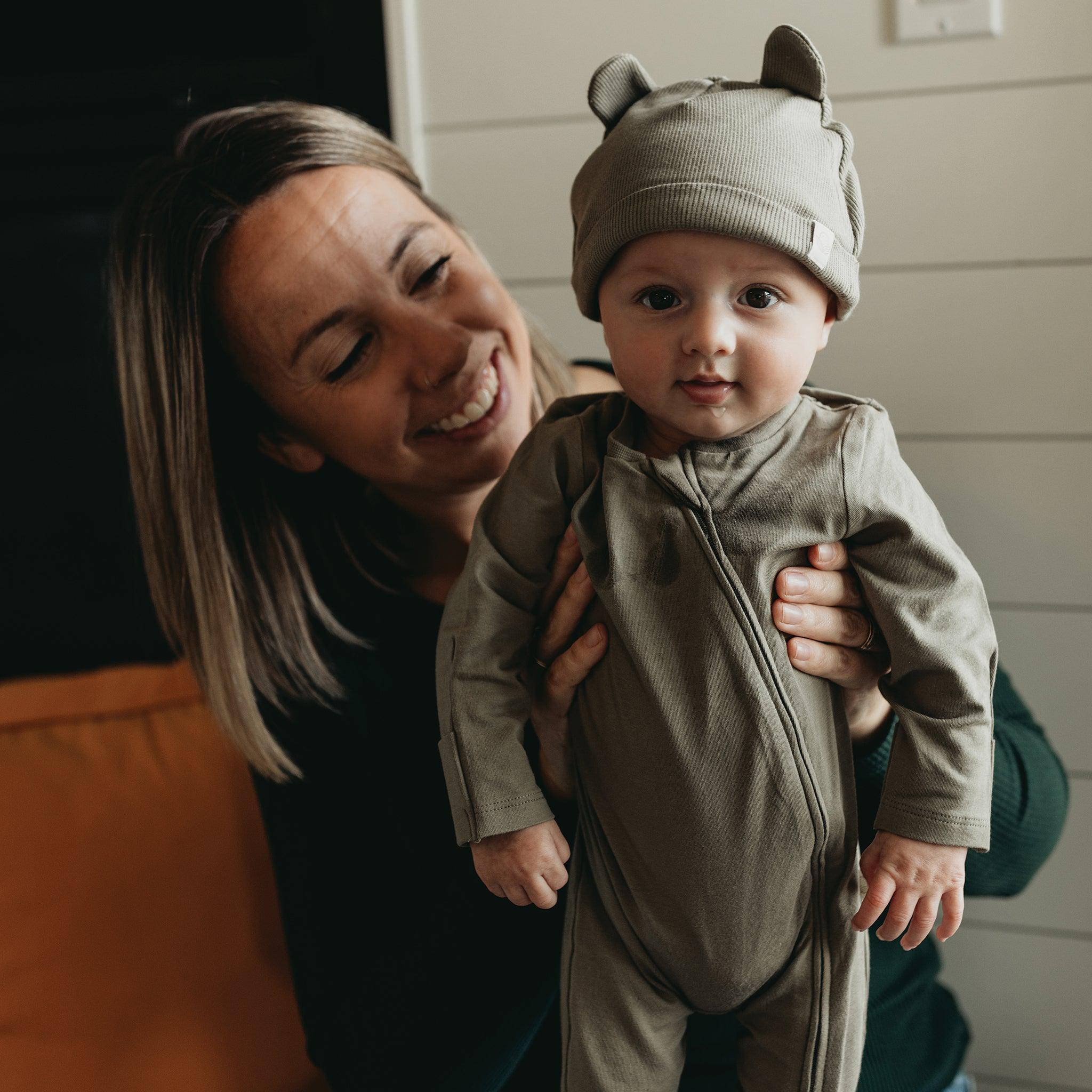 RETIRED - Organic Long Sleeve Zippered Bunsie - Bayleaf、mySite、g9winljtr