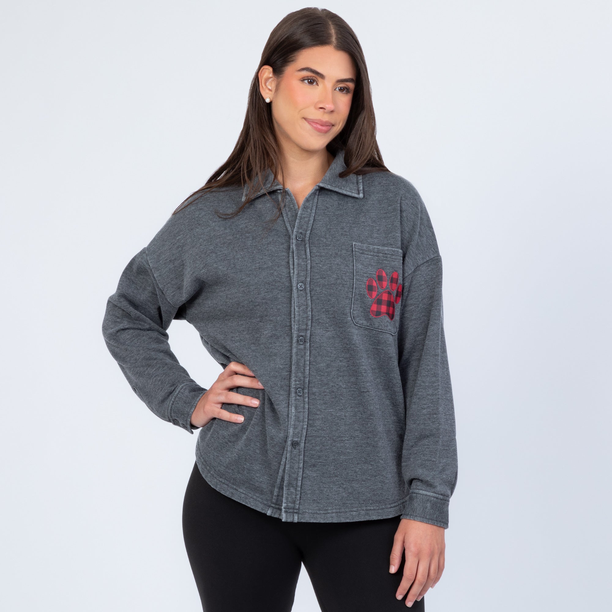 Paw Print Burnout Button Down Shirt、mySite、camillekostekn