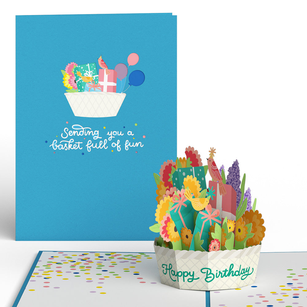 Happy Birthday Basket Pop-Up Card、mySite、solidvoid