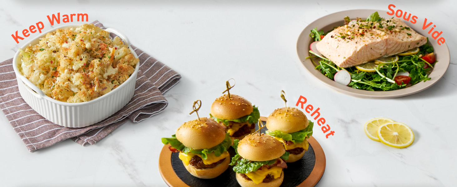 keep warm, reheat, sous vide