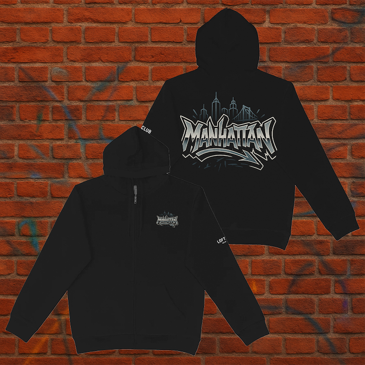 Graffiti MANHATTAN Heavy Blend Graphic Zip Hoodie (6 Sizes)、mySite、vikingsvslions