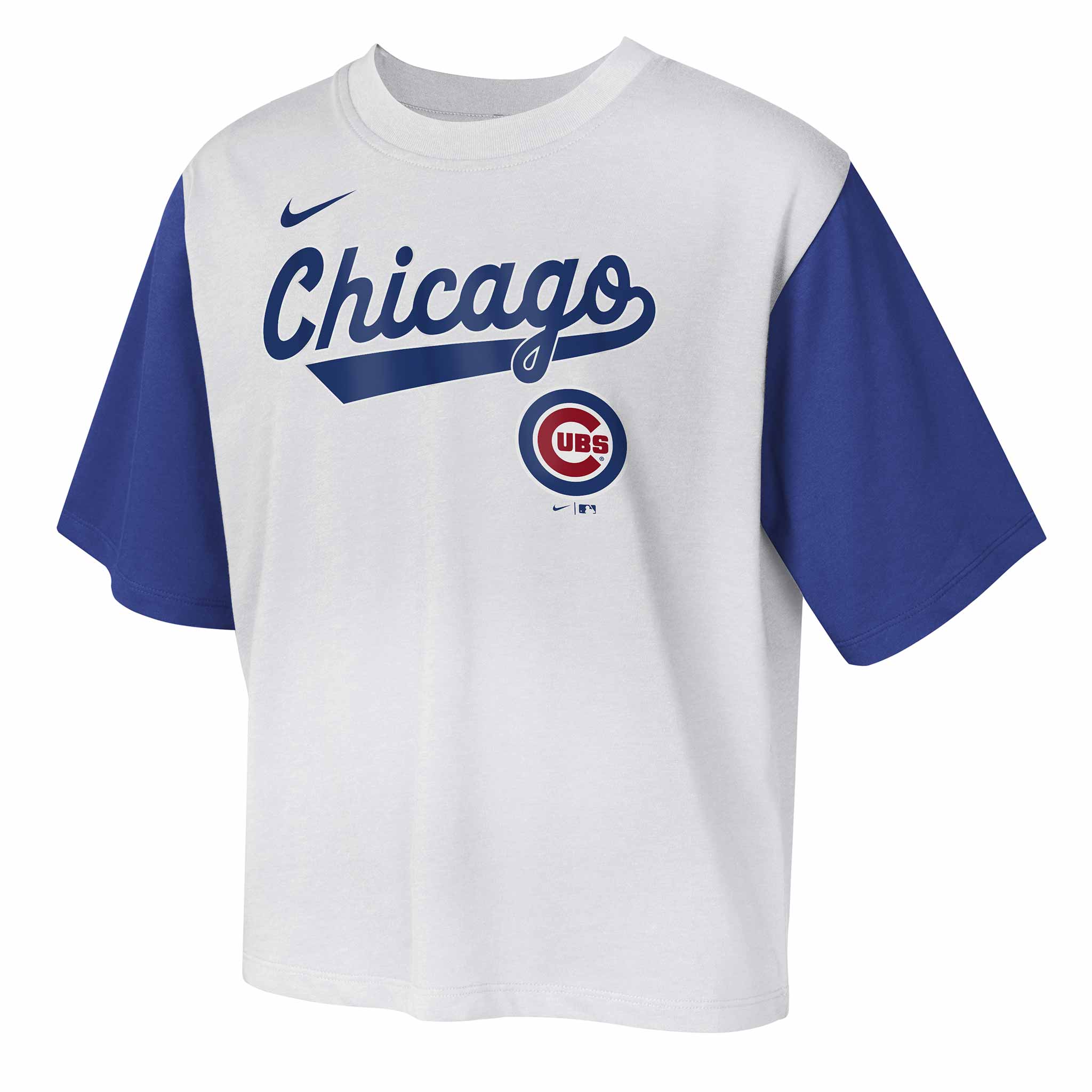 Chicago Cubs Youth Girls Nike Script Crop Top T Shirt、mySite、vikingsvslions