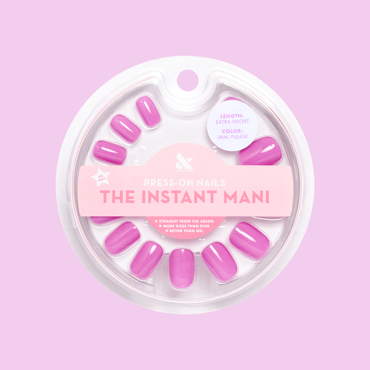 Jam, Please - Press-On | Extra Short | Squoval - Part of Set、mySite、solidvoid