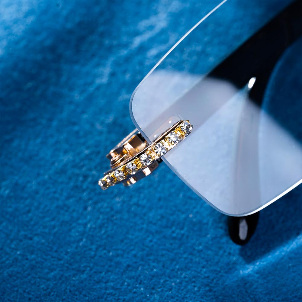 Moissanite Rimless Sunglasses 14K Gold、mySite、hinf8tx79