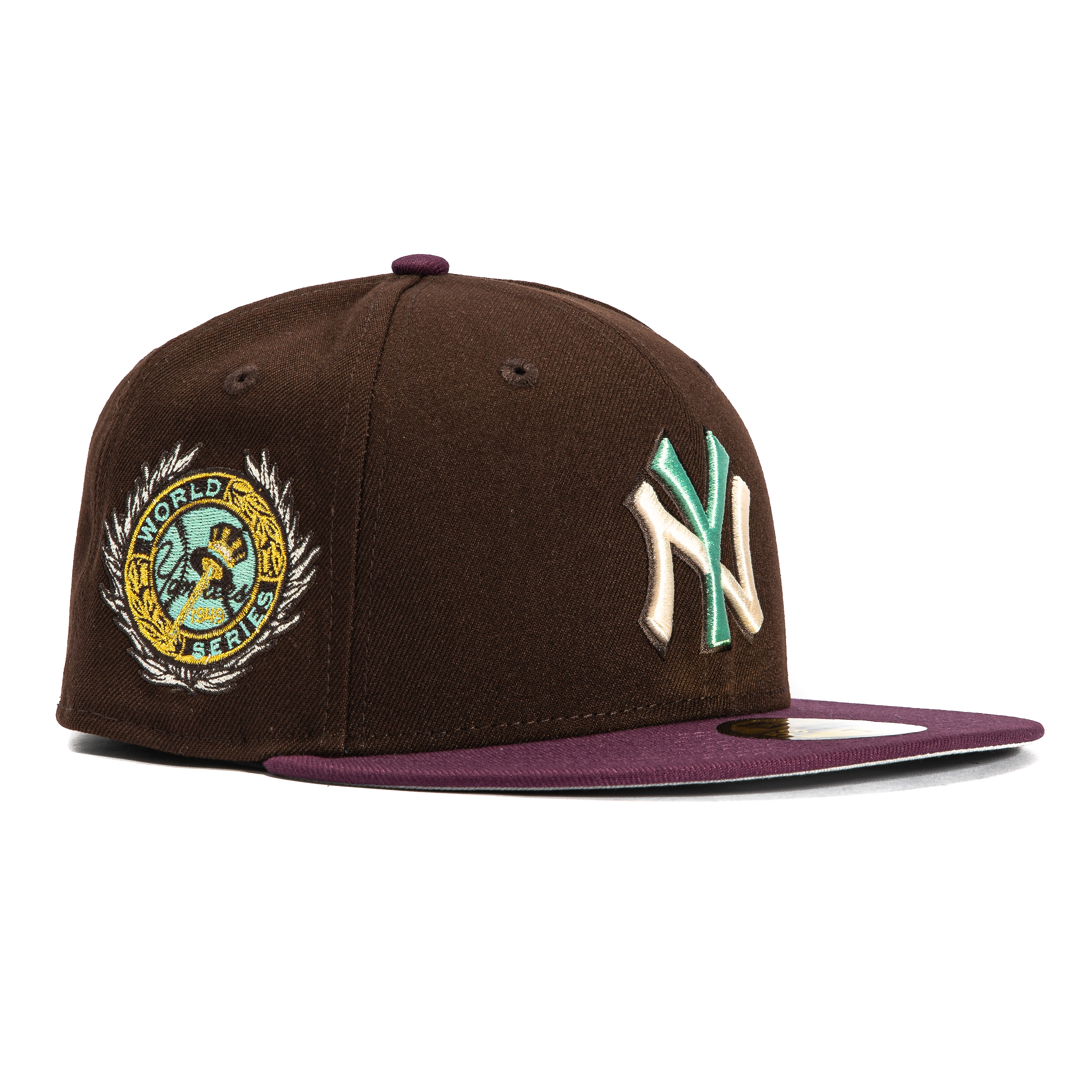 New Era 59Fifty New York Yankees 1949 World Series Patch Hat - Brown, Maroon、mySite、vikingsvslions