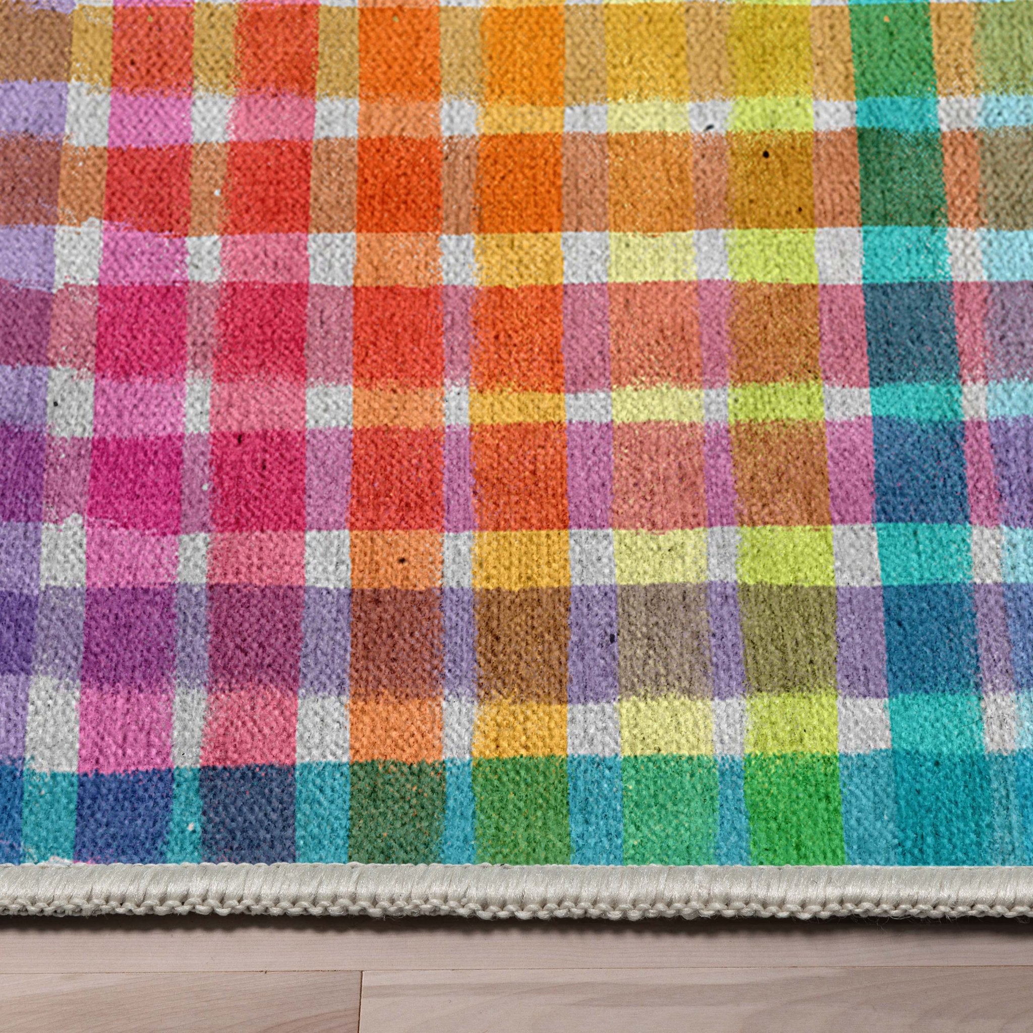 Crayola Plaid Area Rug By Well Woven、mySite、gigharbornorthrealestate