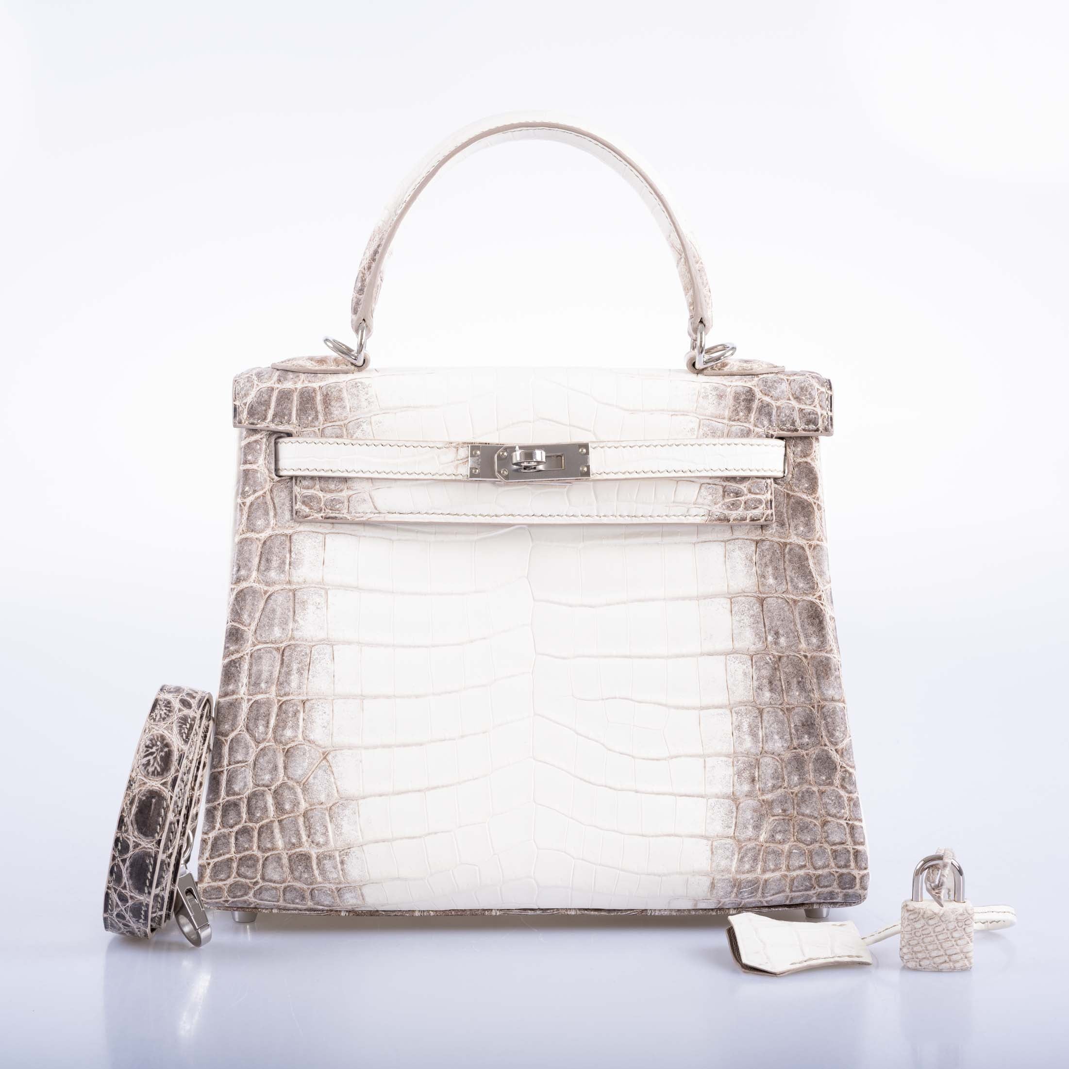 Hermès Kelly 25 Retourne White Himalayan Niloticus Crocodile Palladium Hardware、mySite、garminoutage.com