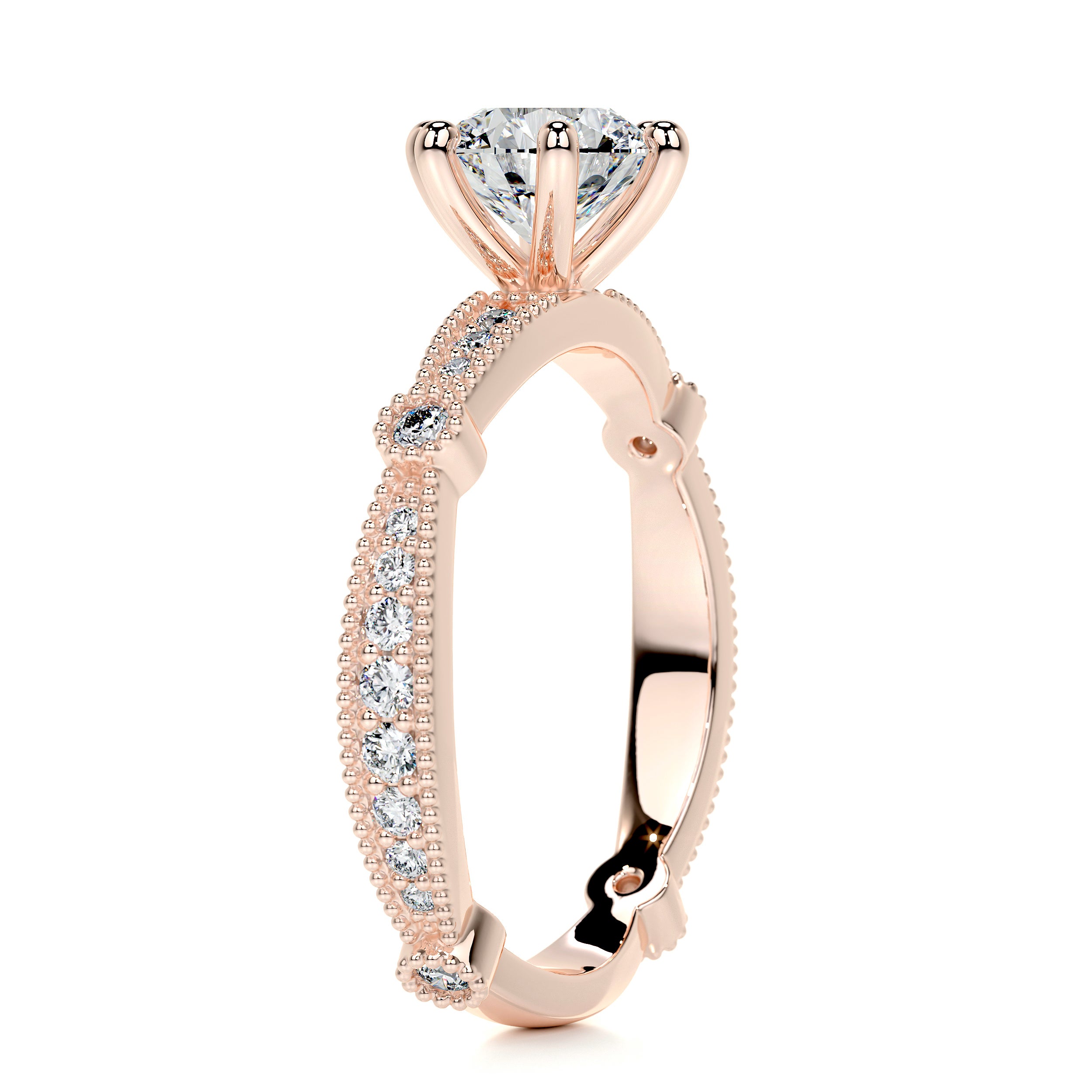 Stacy Moissanite & Diamond Ring -14K Rose Gold、mySite、hinf8tx79