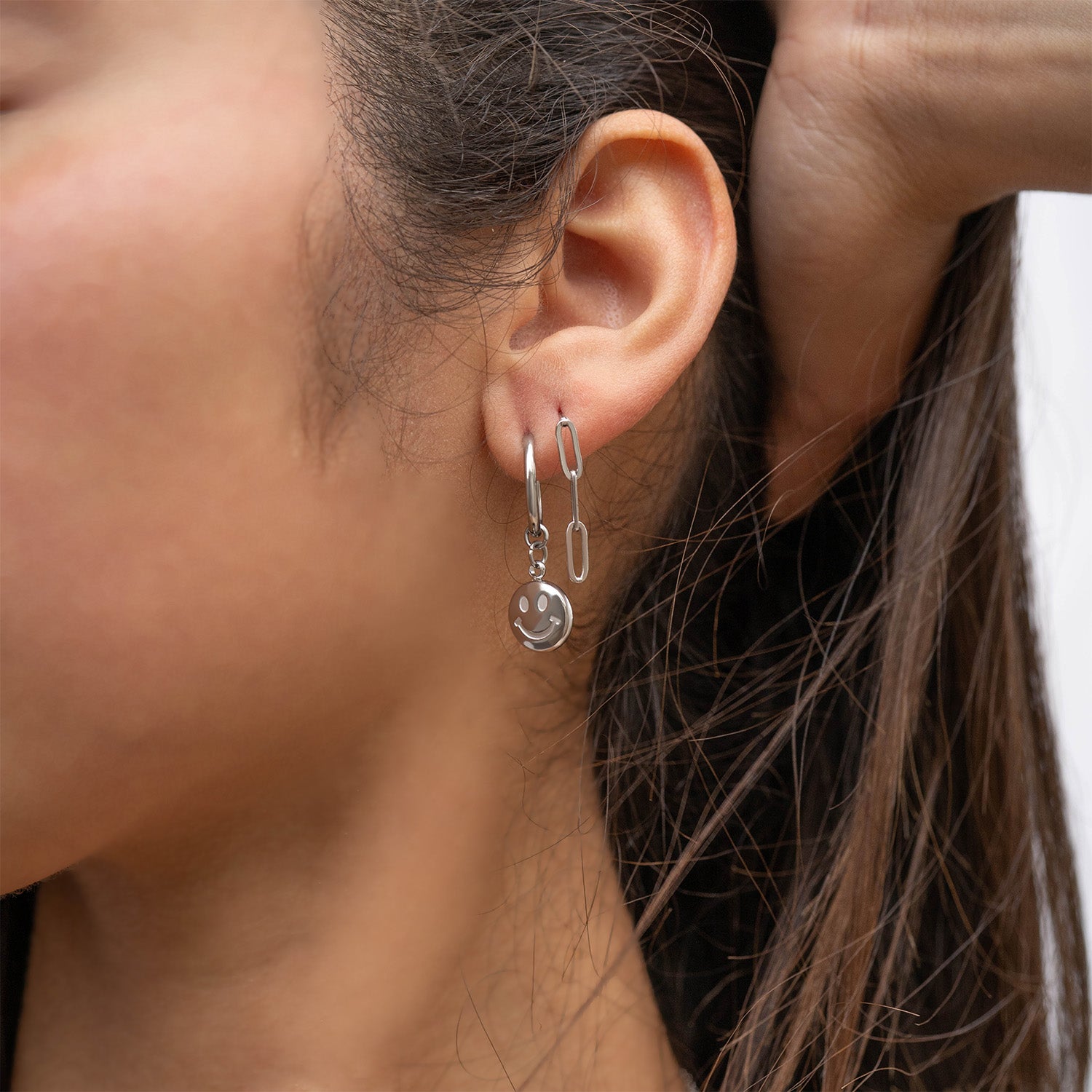 18K Gold PVD Stainless Steel Paperclip Earrings / ERJ0002、mySite、dreamappss