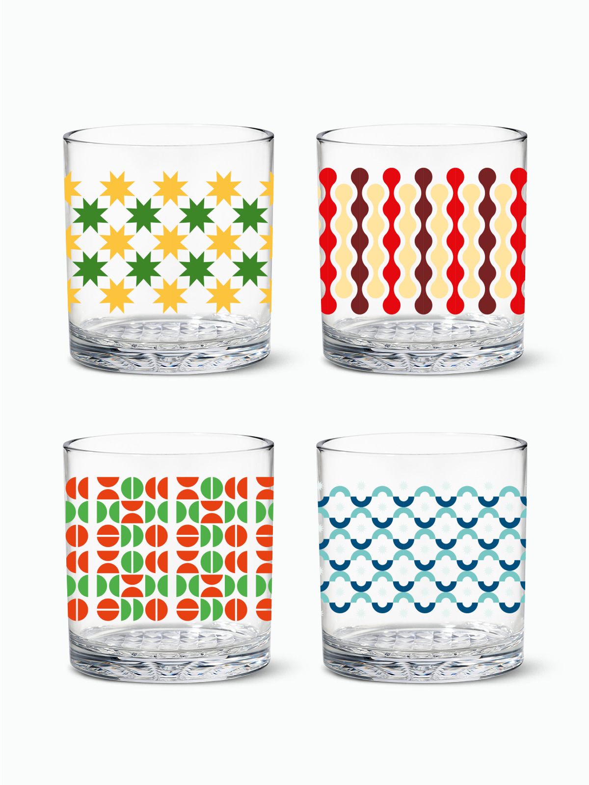 Abstract Christmas Pattern - RESERVE 12oz Old Fashioned Tritan Copolyester Glass、mySite、camillekostekn