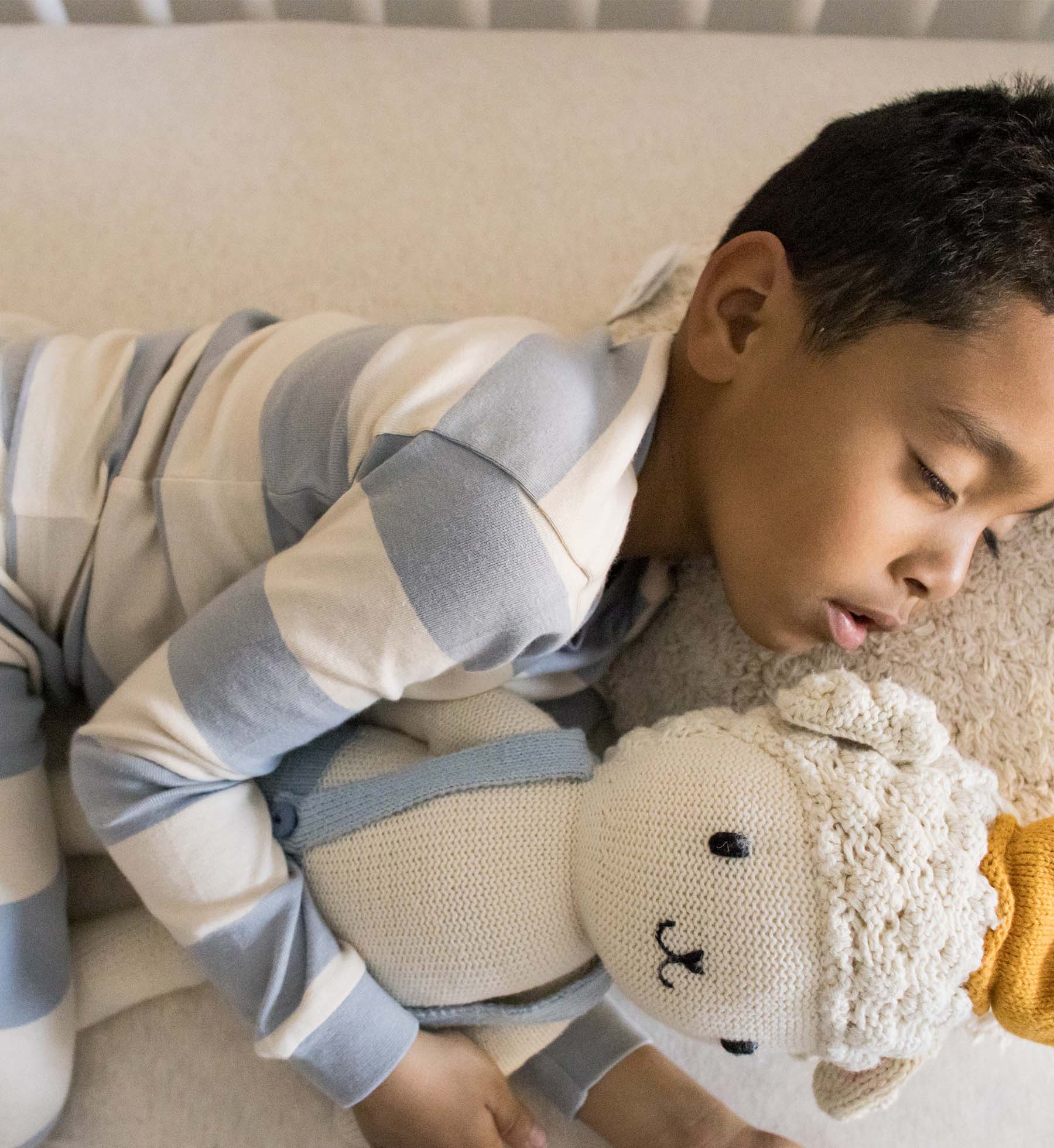 Rugby Stripe Organic Cotton Sleep & Play - Quarry、mySite、g9winljtr