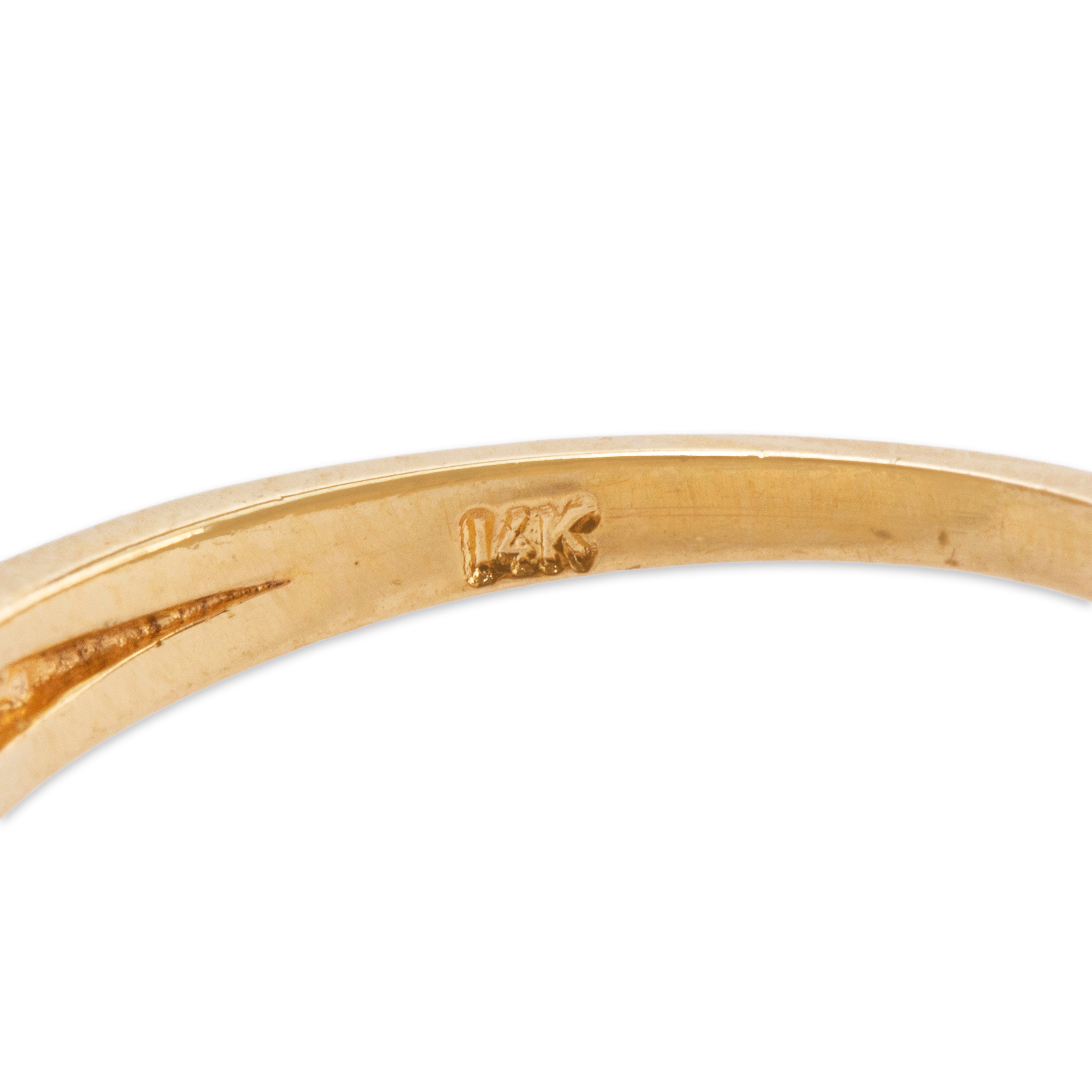 Vintage 14k Yellow Gold Diamond Elegant Band of Light Ring 5.75、mySite、hinf8tx79