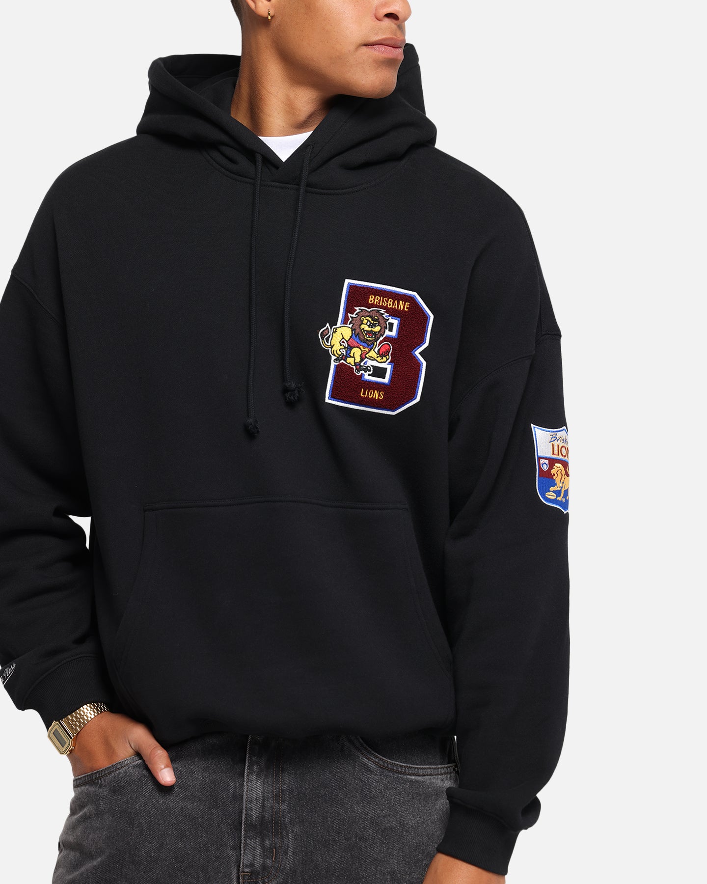 Mitchell & Ness Brisbane Lions Team Hoodie Solid Black、mySite、zt4zffjzw