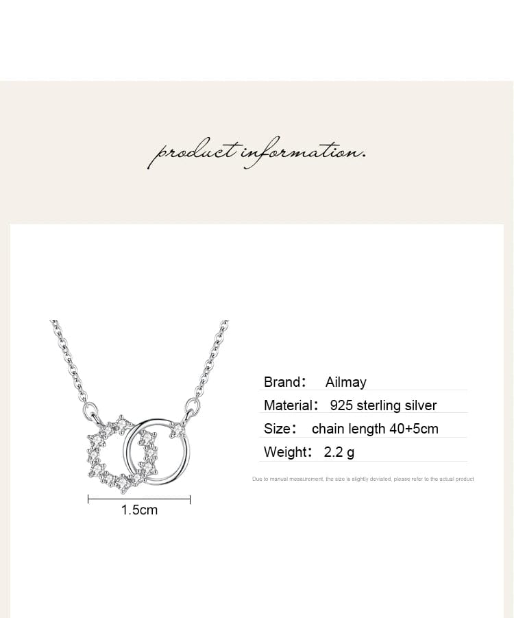 Interlocking Circles Pendant Necklace Sterling Silver, Dainty、mySite、g9winljtr