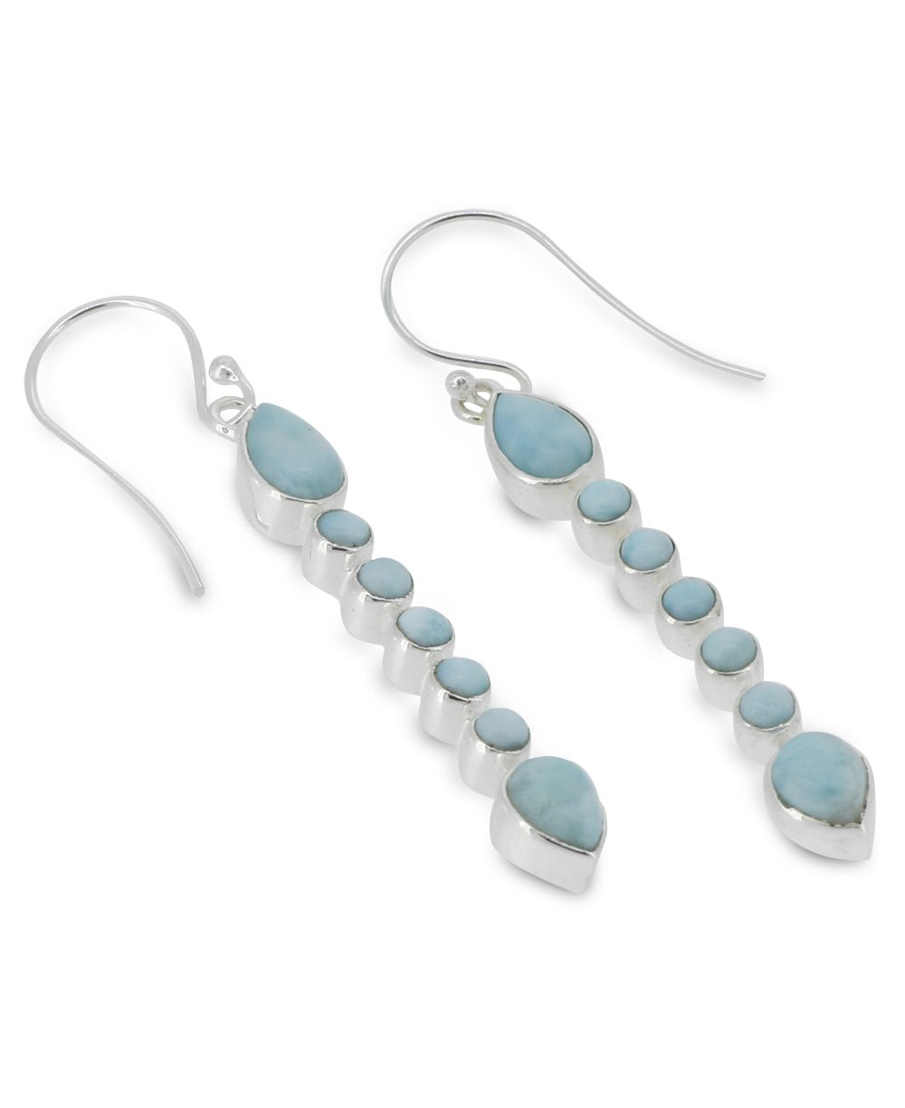 Sterling Silver Calming Larimar Earrings、mySite、topwebapps