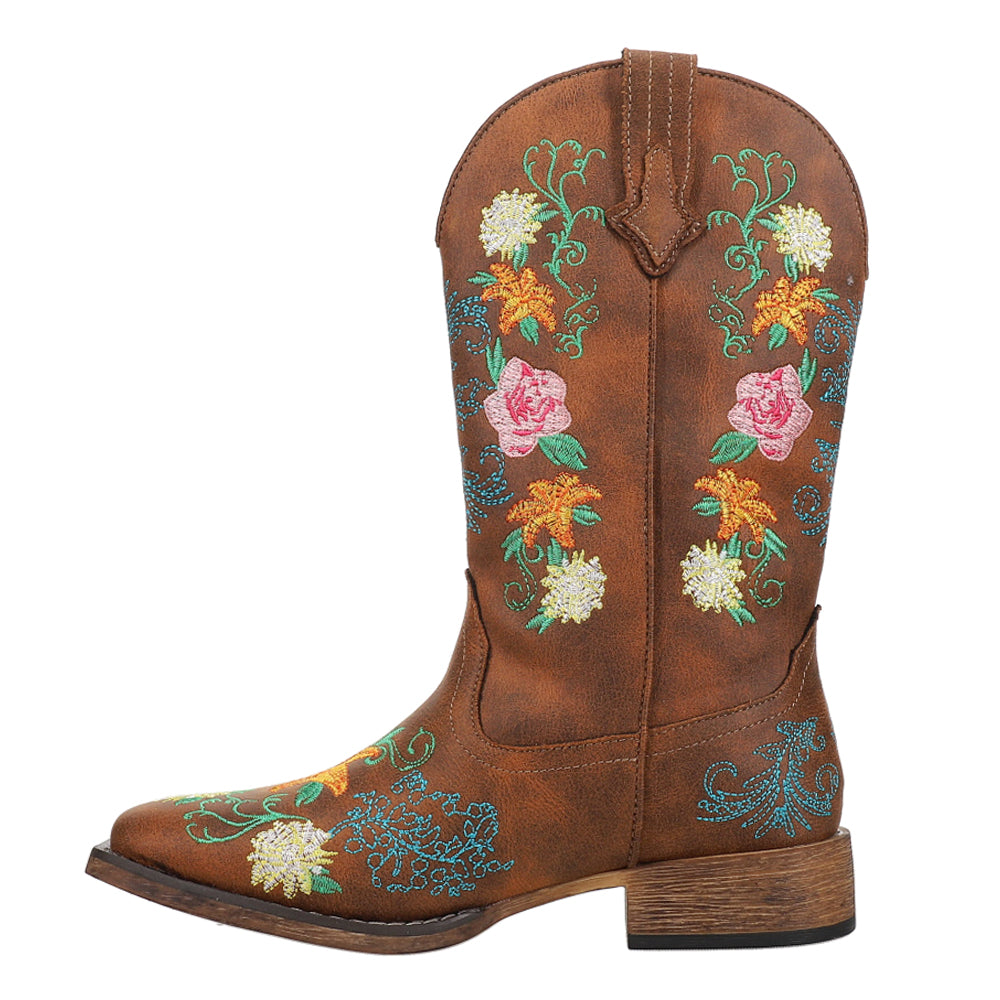 Bailey Floral Embroidered Square Toe Cowboy Boots、mySite、gtrtttuynbv