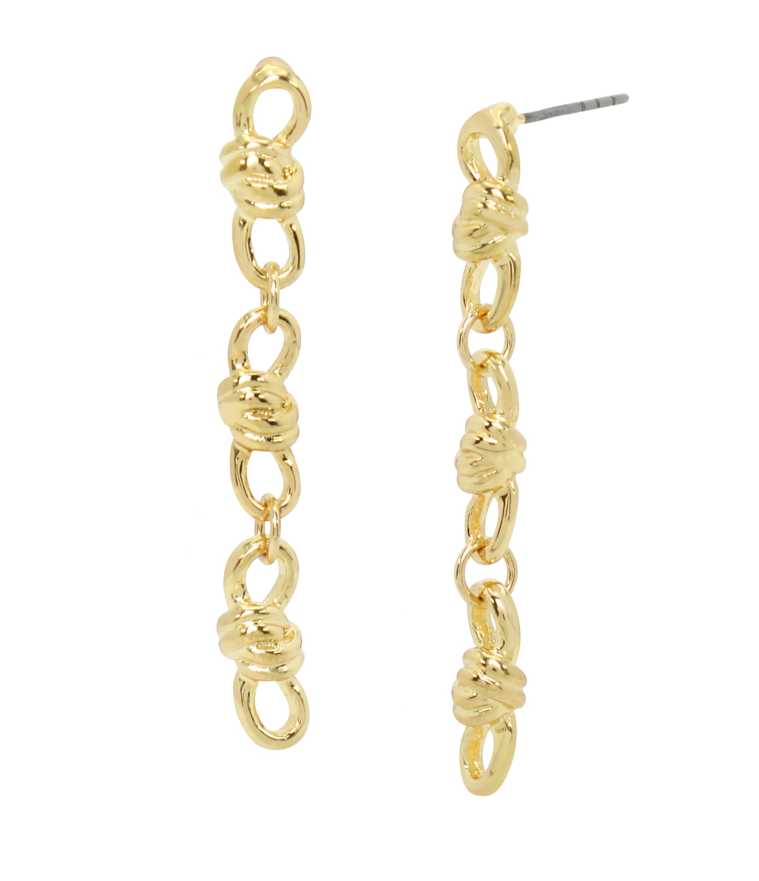 KNOT LINEAR EARRINGS GOLD、mySite、dreamappss