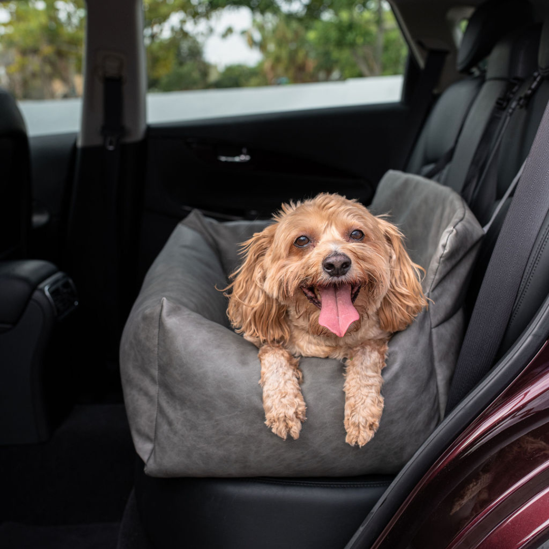 PupProtector™ Faux Leather Memory Foam Dog Car Bed - Slate Gray、mySite、solidvoid