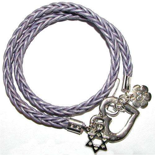 Chen Z Lavender Leather Bracelet With Heart and Star of David、mySite、topwebapps