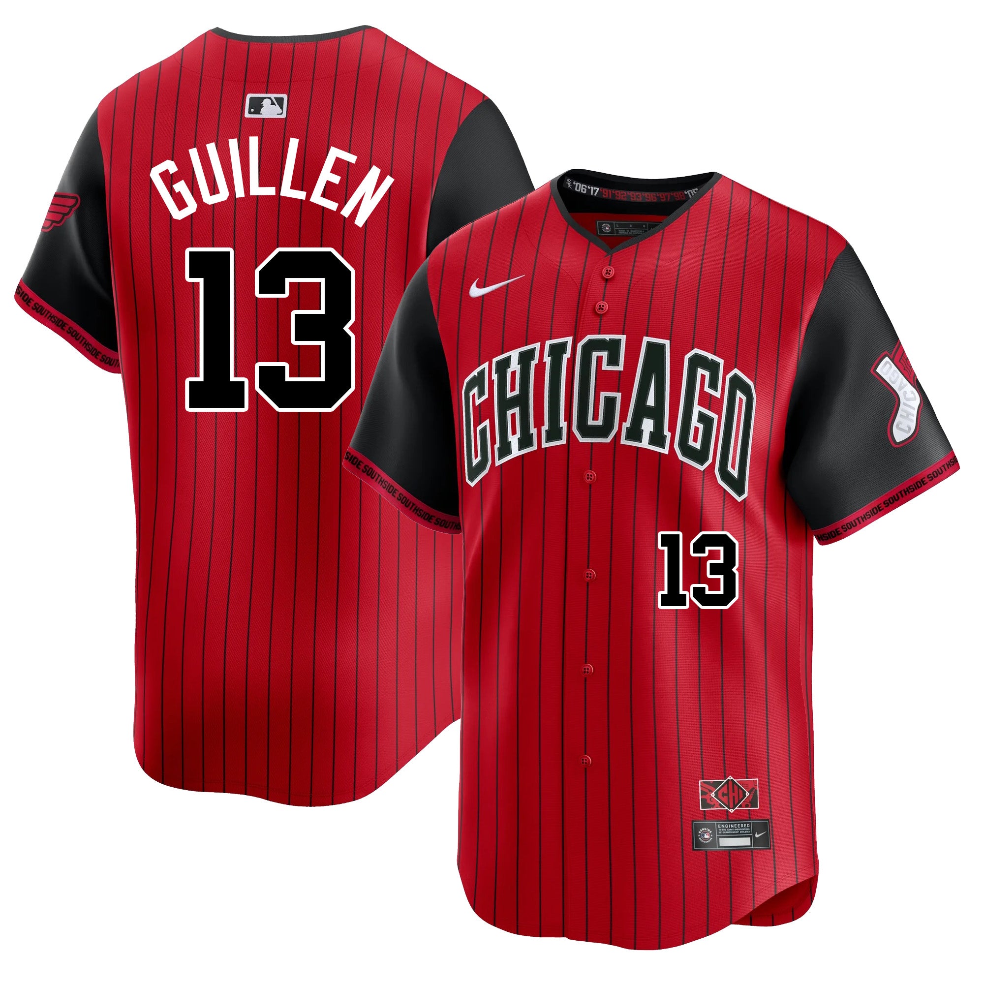 Ozzie Guillen Chicago White Sox Nike Men's Red/Black 2025 City Connect Limited Jersey、mySite、vikingsvslions