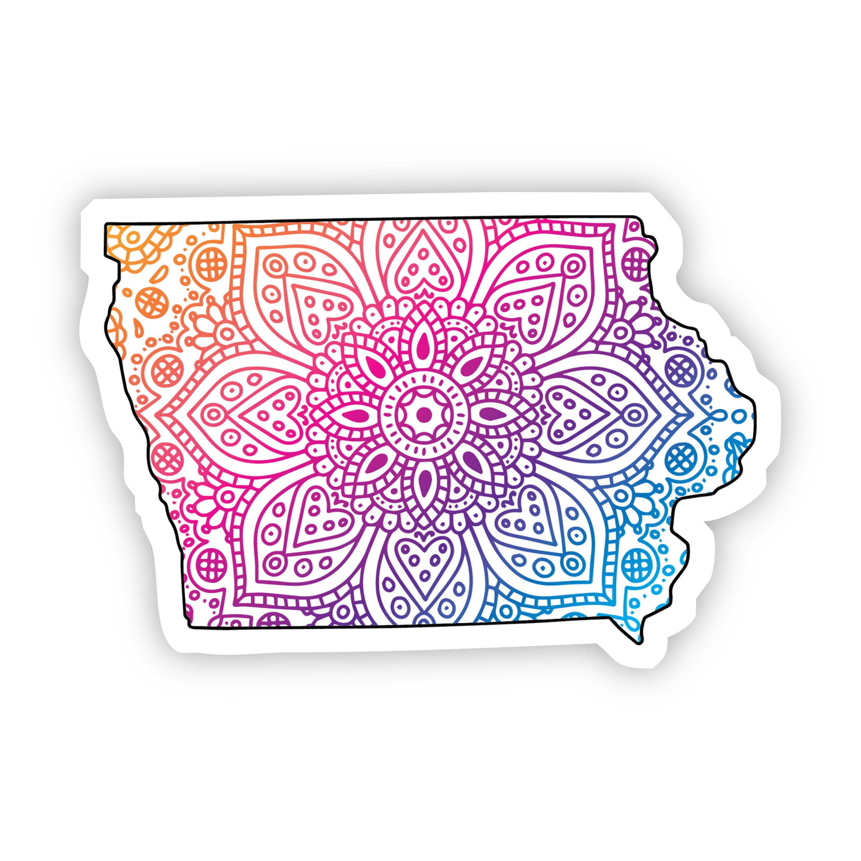  Iowa Mandala Pattern Sticker、mySite、elrpsem3k