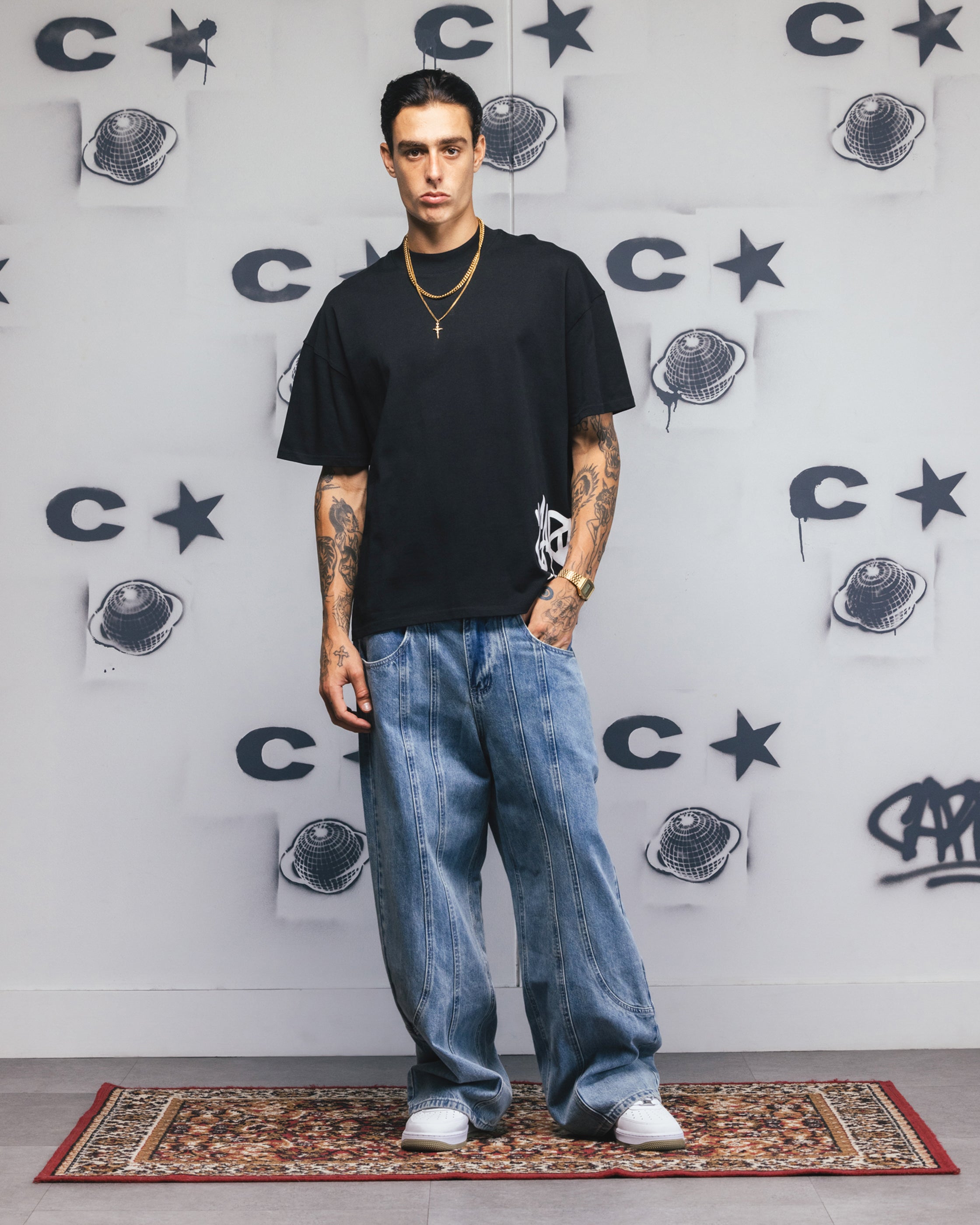 Carre Tagline T-Shirt Black、mySite、zt4zffjzw